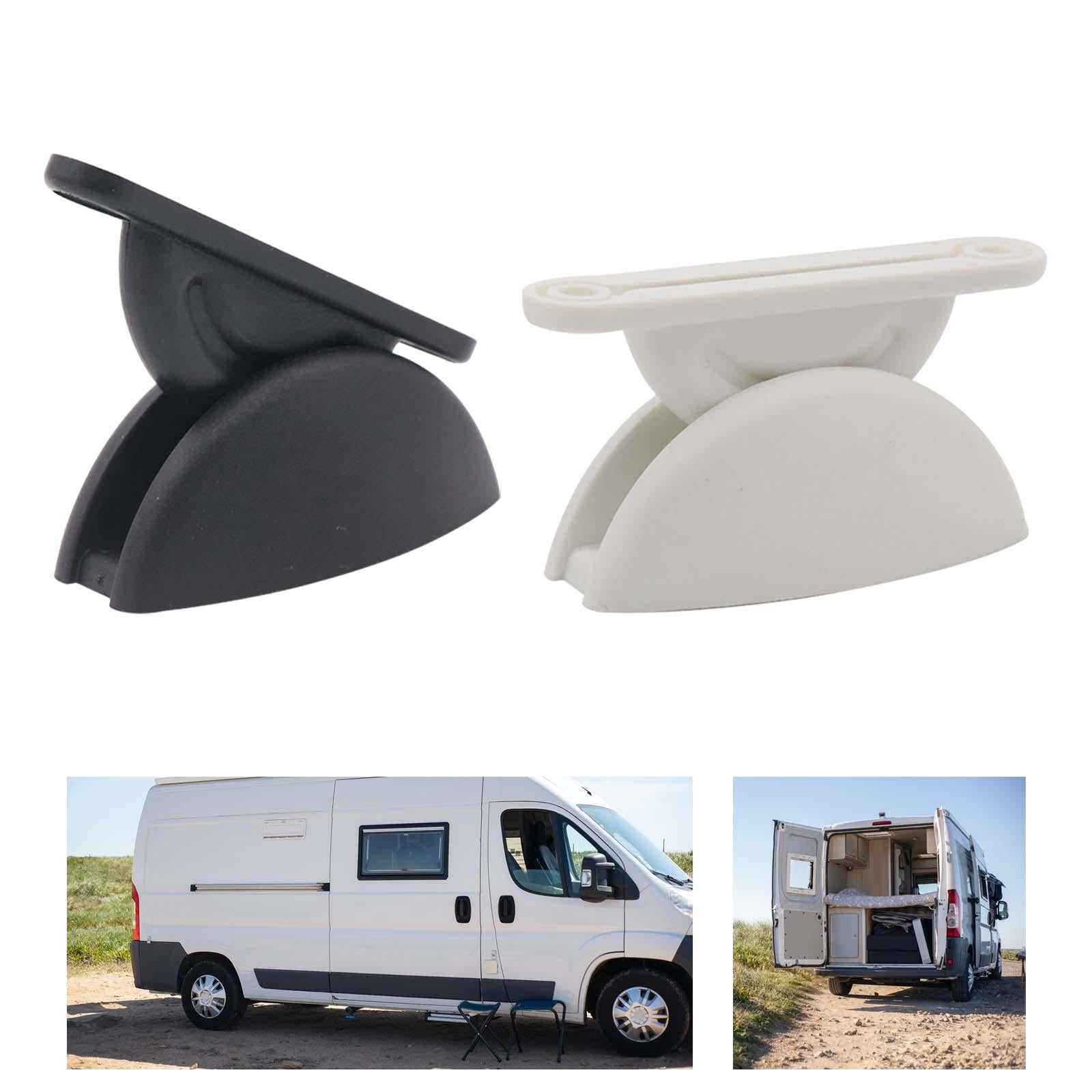 4 Pieces RV Door Retainer Catch Door Stopper Clip for Cupboard Rvs Boat Black