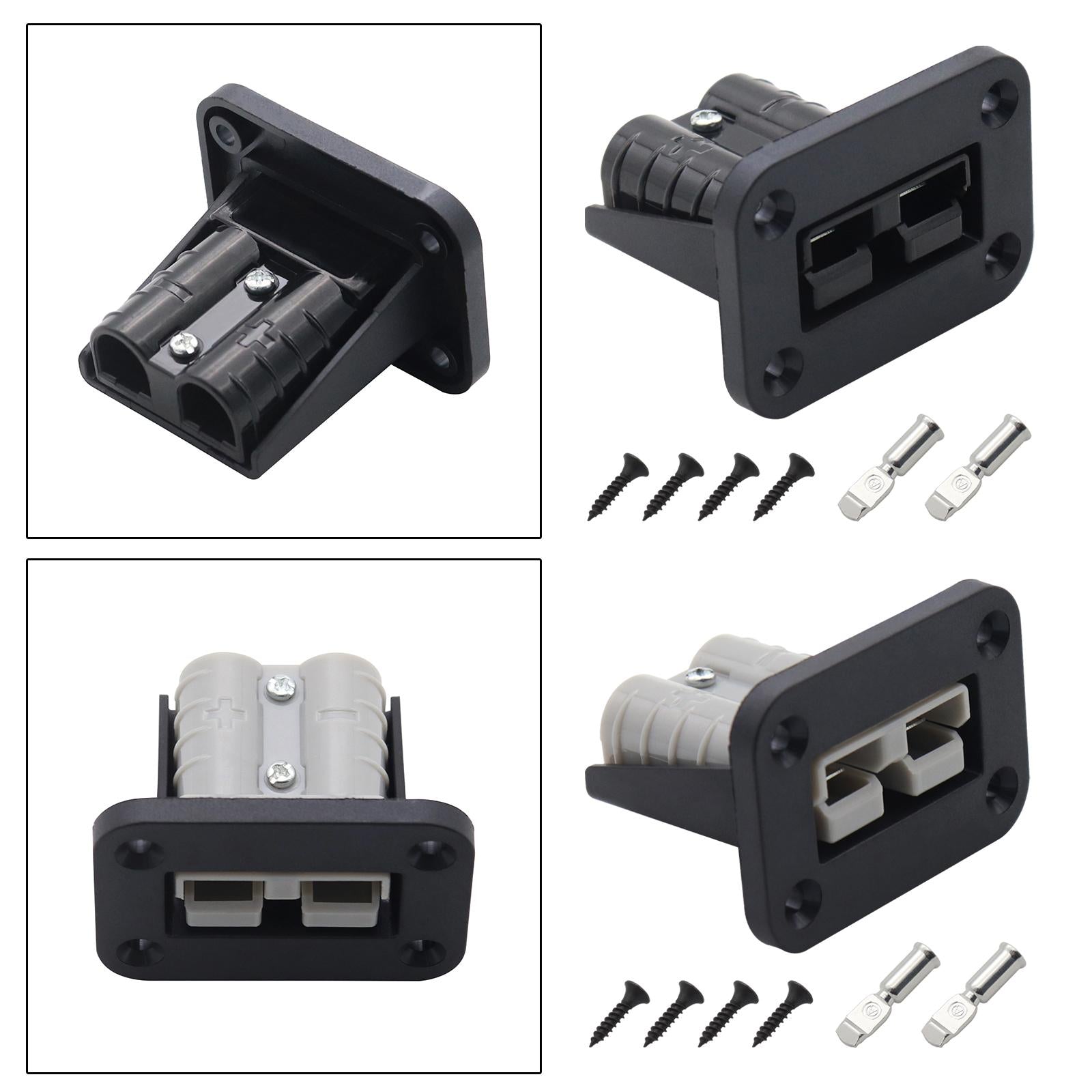 50A Nylon Plug Mounting Panel with Cover for Plug Connector Caravans RV black