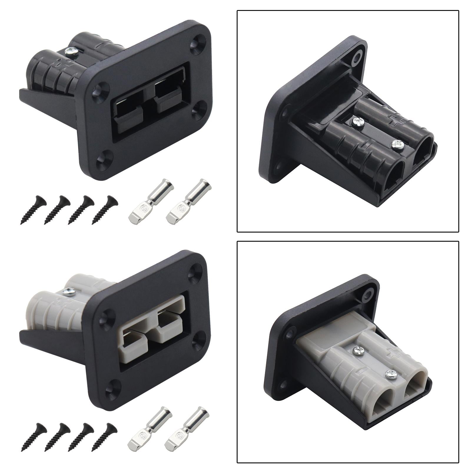 50A Nylon Plug Mounting Panel with Cover for Plug Connector Caravans RV black
