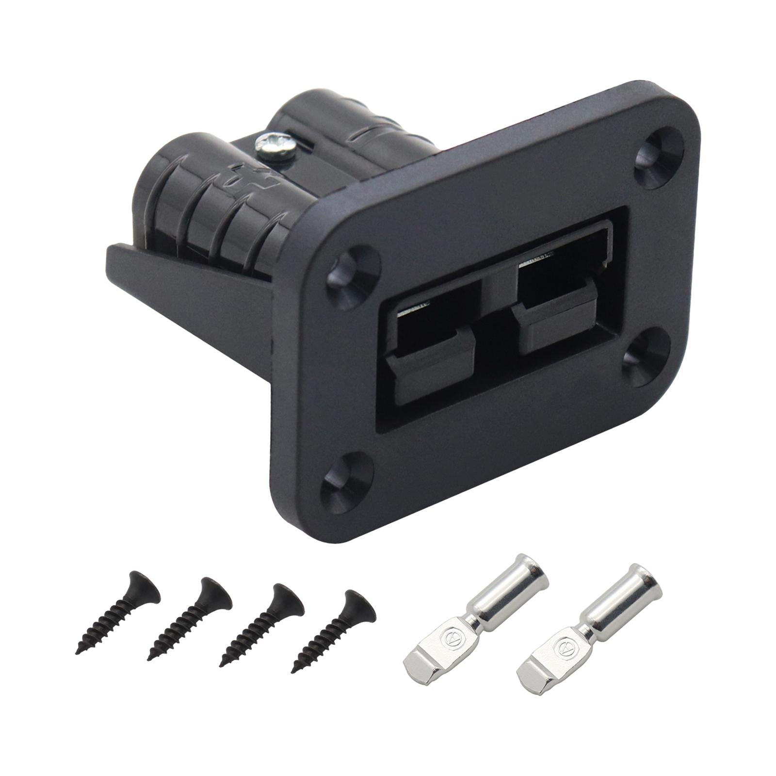 50A Nylon Plug Mounting Panel with Cover for Plug Connector Caravans RV black