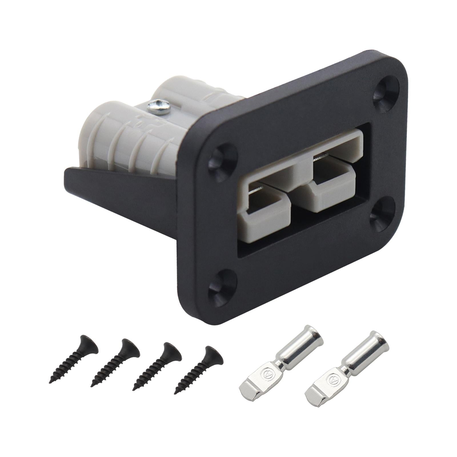 50A Nylon Plug Mounting Panel with Cover for Plug Connector Caravans RV Gray