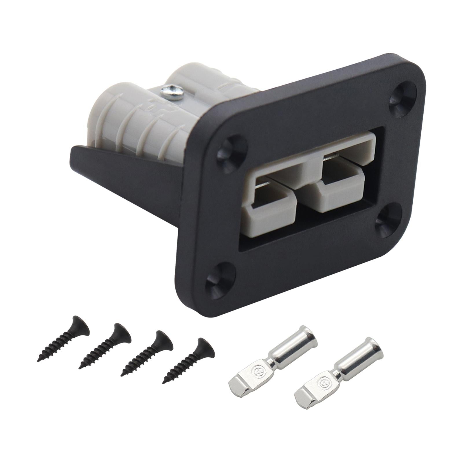 50A Nylon Plug Mounting Panel with Cover for Plug Connector Caravans RV Gray