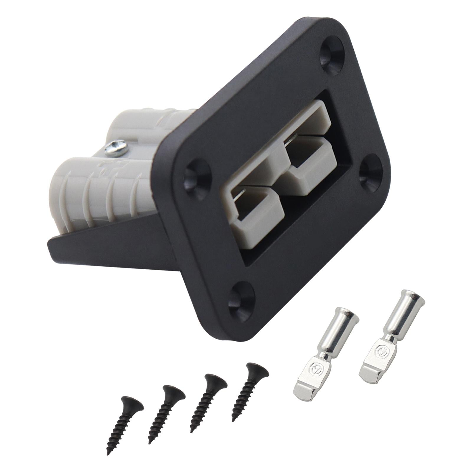 50A Nylon Plug Mounting Panel with Cover for Plug Connector Caravans RV Gray