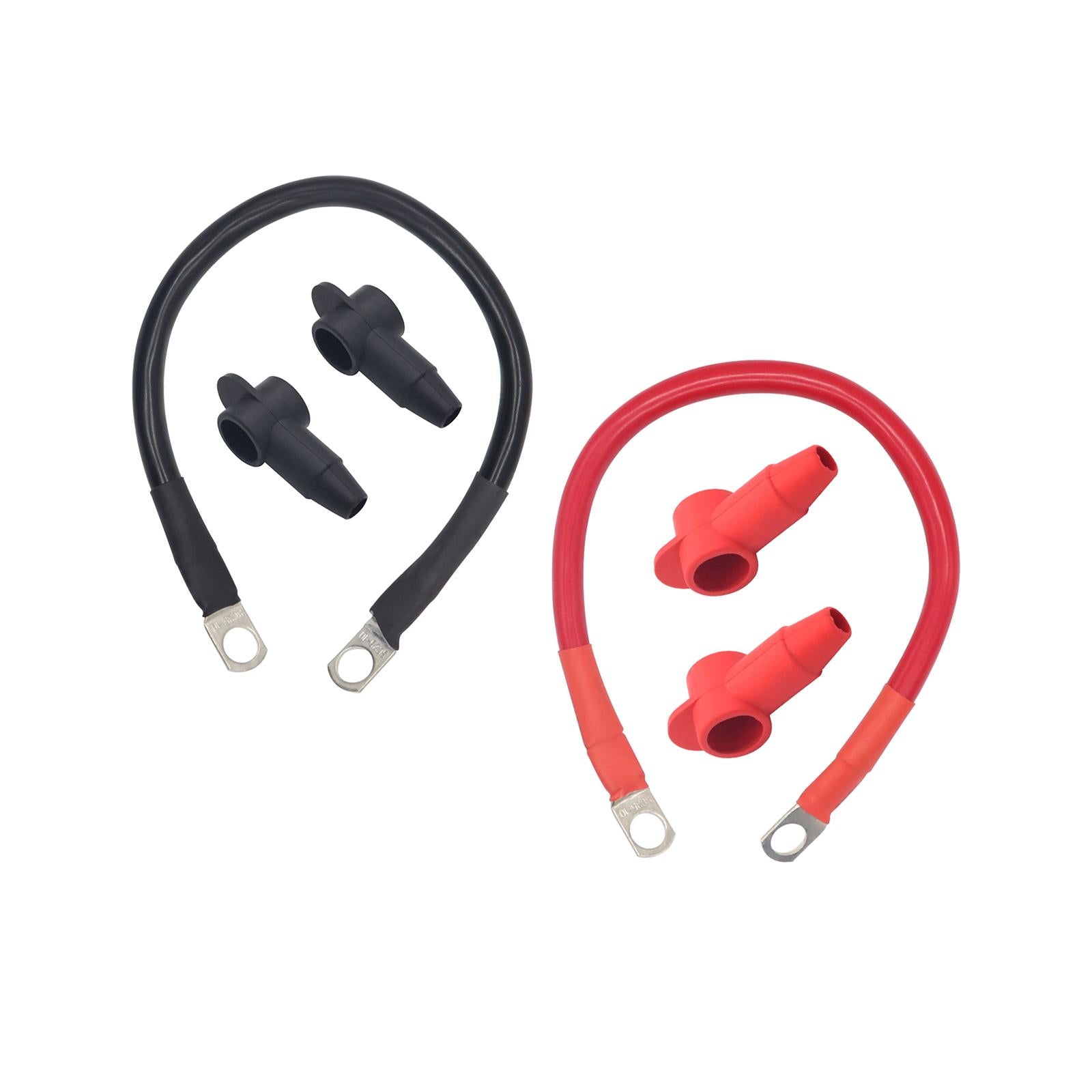 30cm Automotive 4 AWG Battery Cable 3/8in Lugs for Electrical Equipment Black