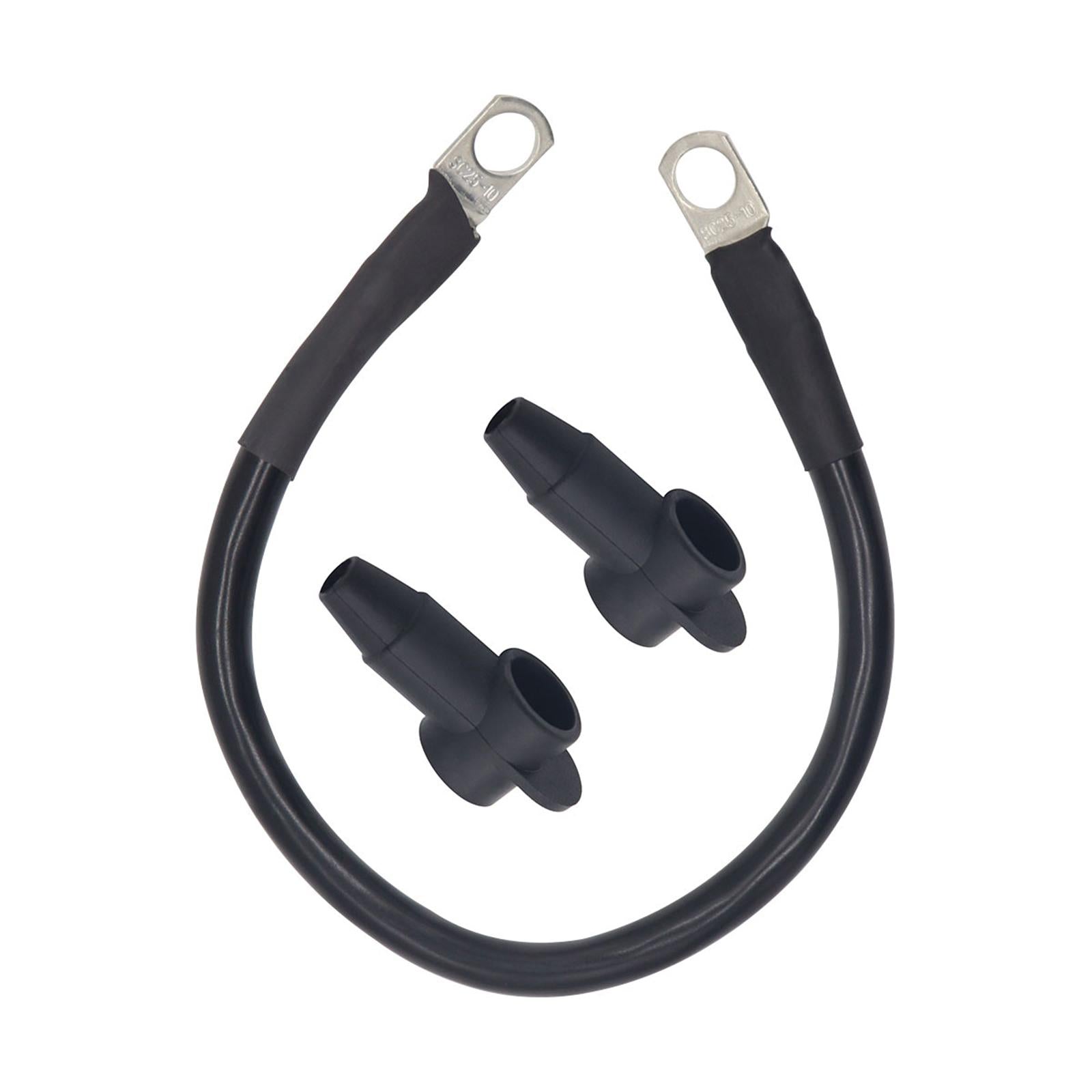 30cm Automotive 4 AWG Battery Cable 3/8in Lugs for Electrical Equipment Black