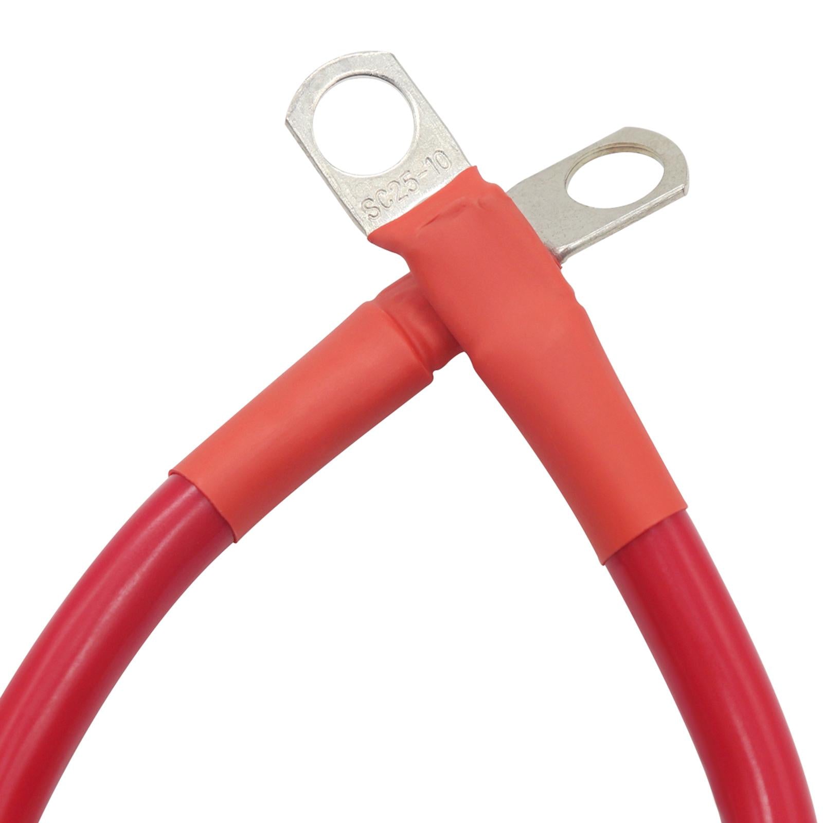 30cm Automotive 4 AWG Battery Cable 3/8in Lugs for Electrical Equipment Red