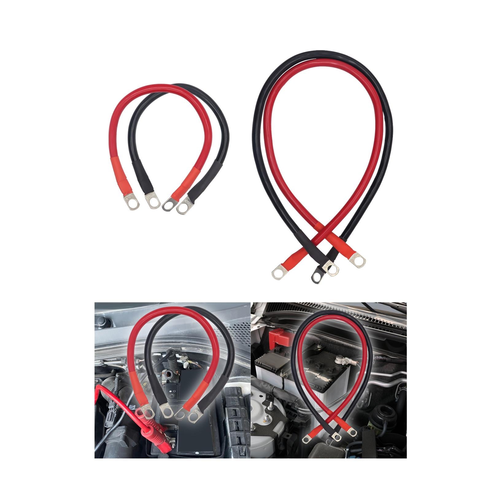2 Pieces 4 AWG Battery Cable for Lawn Garden Equipment Sturdy Versatile 30cm