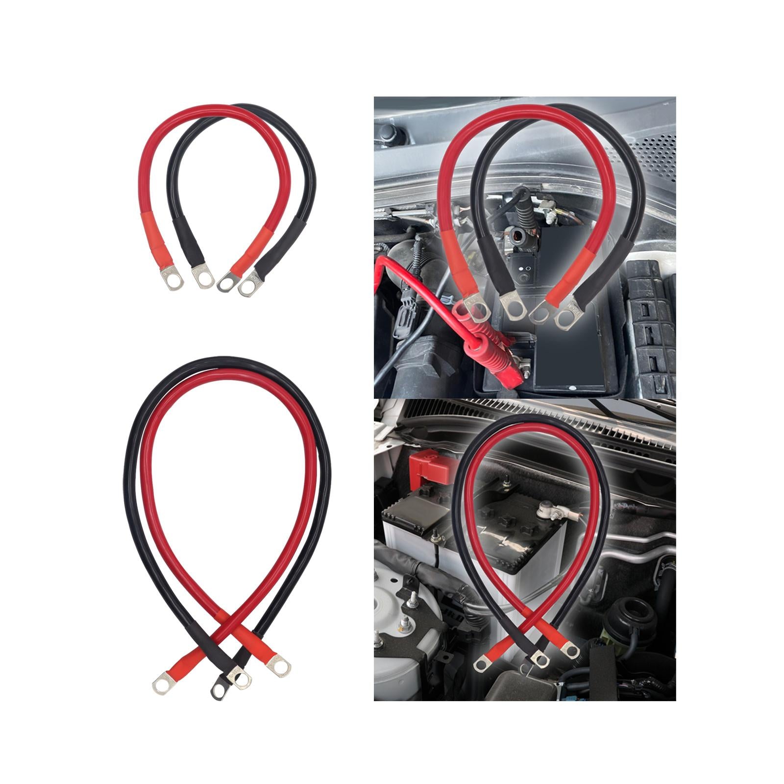 2 Pieces 4 AWG Battery Cable for Lawn Garden Equipment Sturdy Versatile 30cm