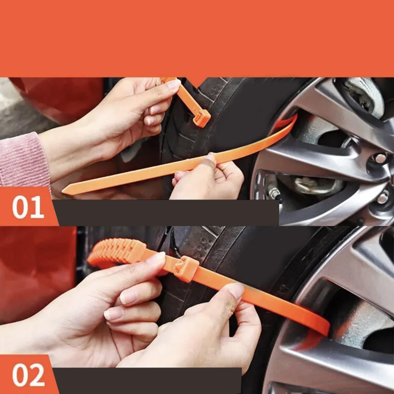 Car Snow Chains Length 95cm Nylon Car Wheel Chains for Suvs Trucks 5 pieces
