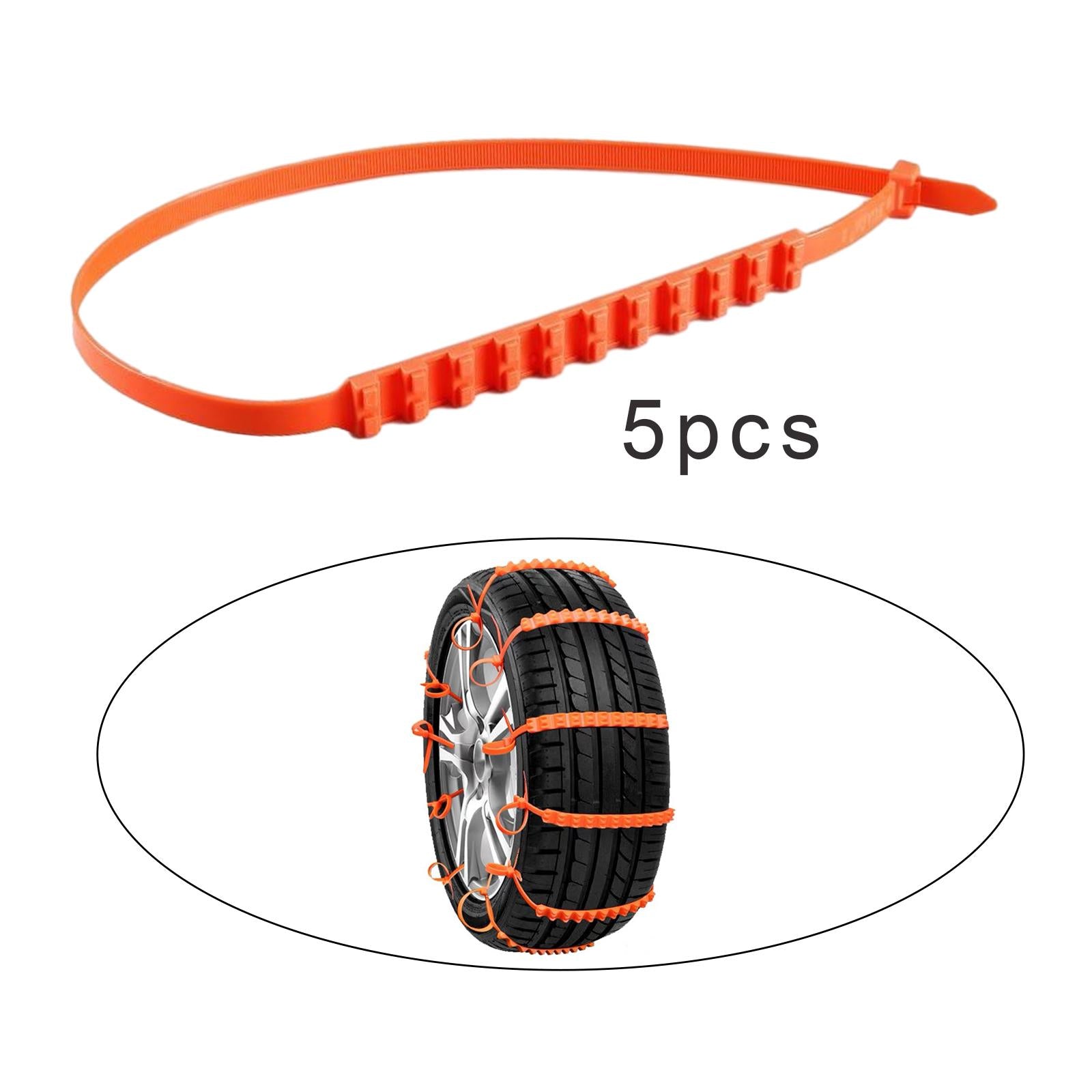 Car Snow Chains Length 95cm Nylon Car Wheel Chains for Suvs Trucks 5 pieces