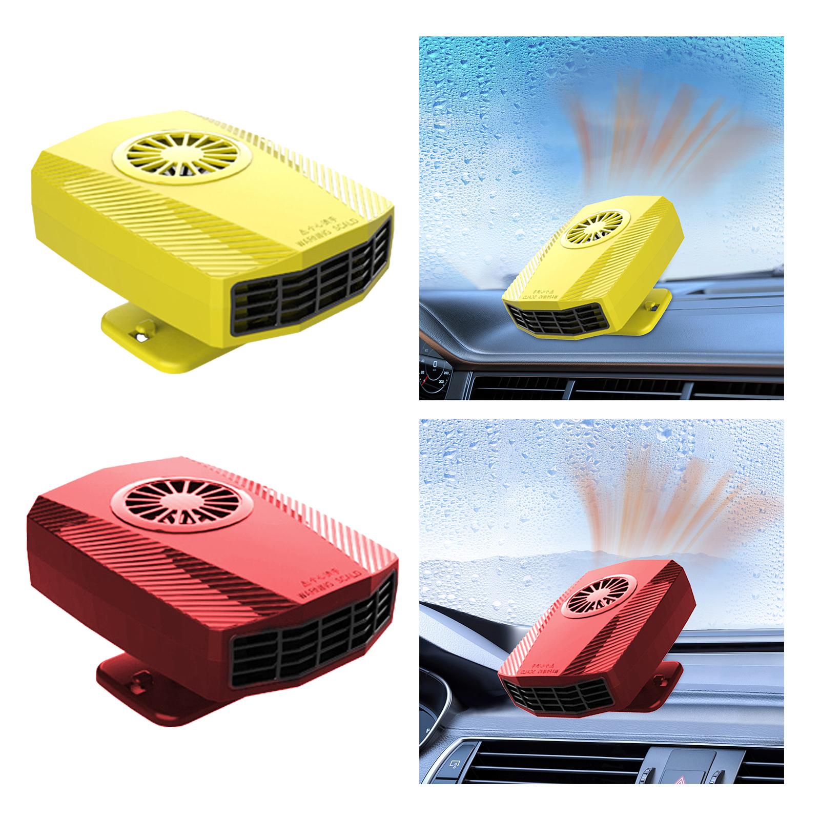 Car Heater Fan Low Noise Windscreen Defogger for Automobile Truck Taxis Yellow