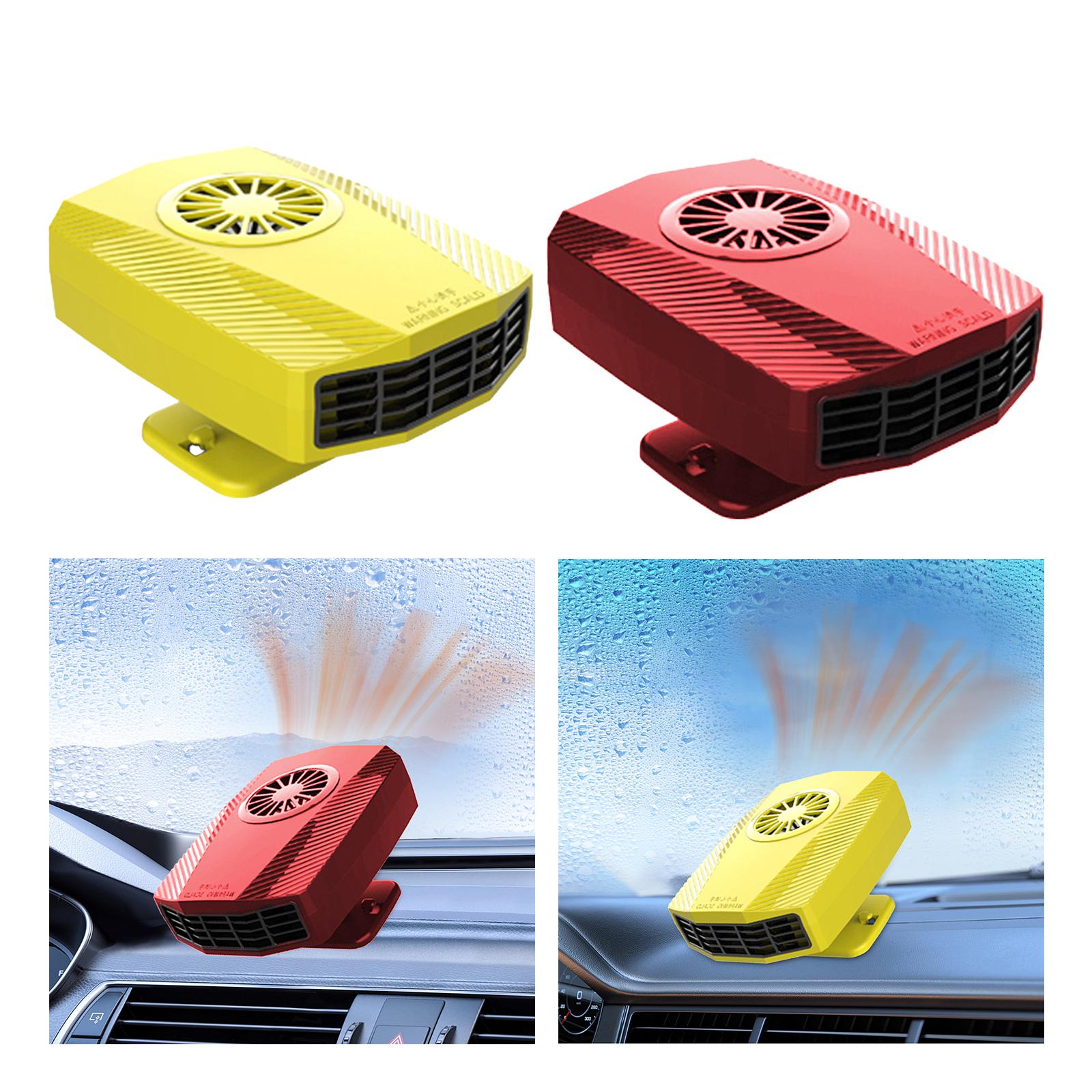 Car Heater Fan Low Noise Windscreen Defogger for Automobile Truck Taxis Yellow