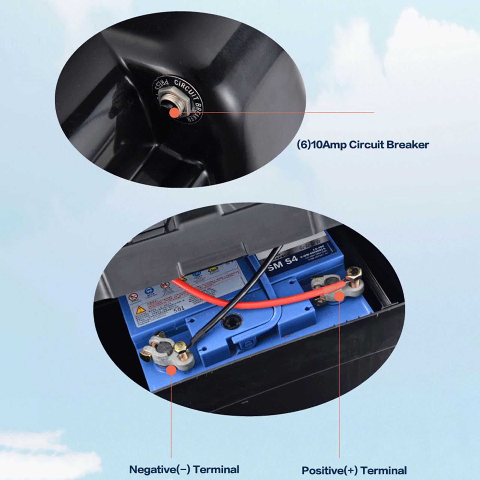 Batteries Carrier Multifunction Portable Battery Box for Travel Auto RV