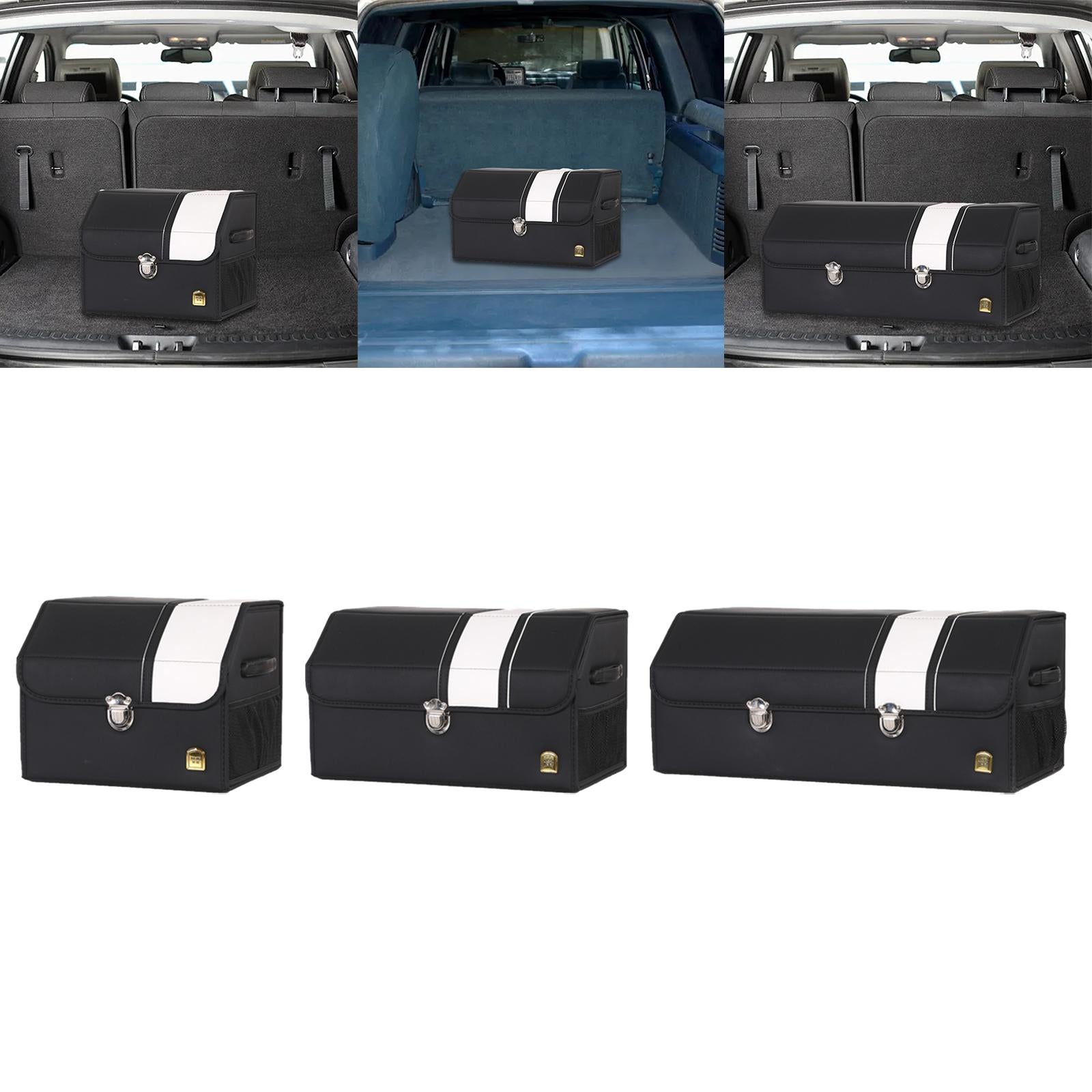 Car SUV Trunk Cargo Organizer Black Collapsible Sturdy Multipurpose Portable 36cmx31cmx29cm