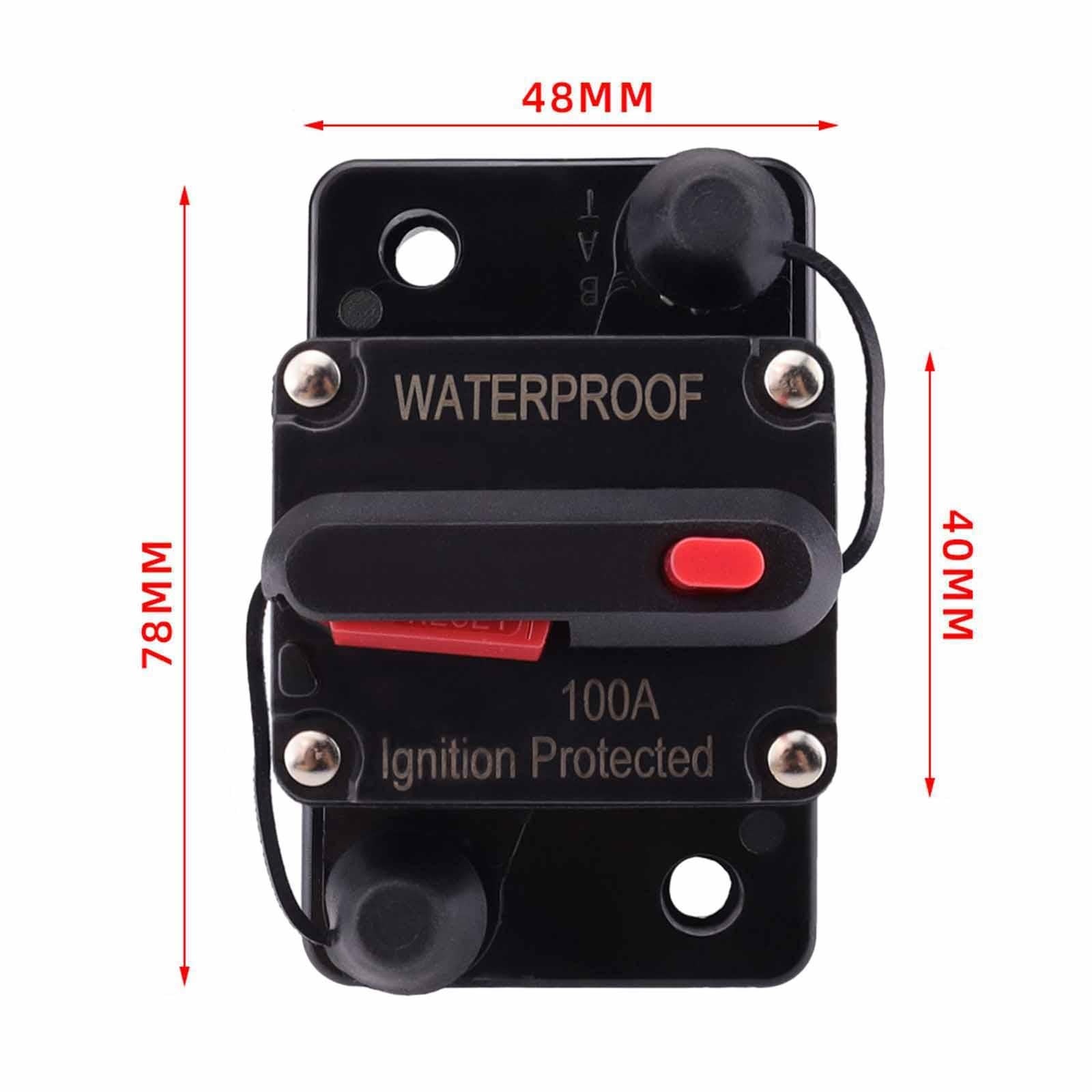 Marine Circuit Breaker with Manual Reset 12V-48V DC for Car Audio Truck 100A
