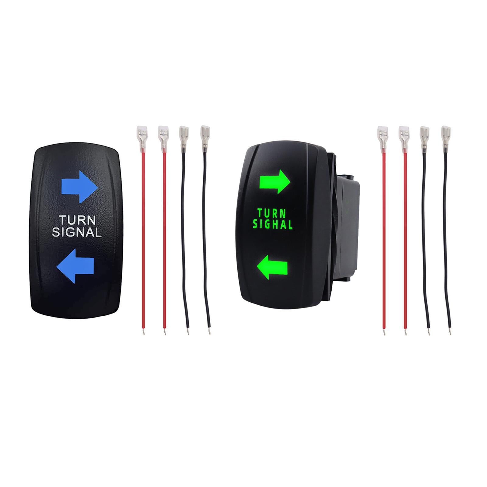 Turn Signal Switch LED Switch 4 Pin Rocker Switch for Rvs Cars Trailers Blue