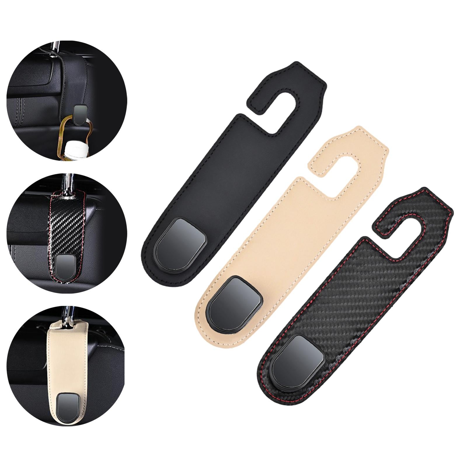 Car Seat Headrest Hook Multipurpose Portable for Umbrellas Coats Purses Black