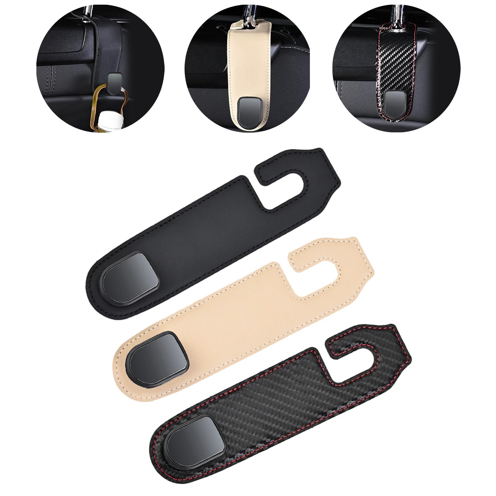 Car Seat Headrest Hook Multipurpose Portable for Umbrellas Coats Purses Black