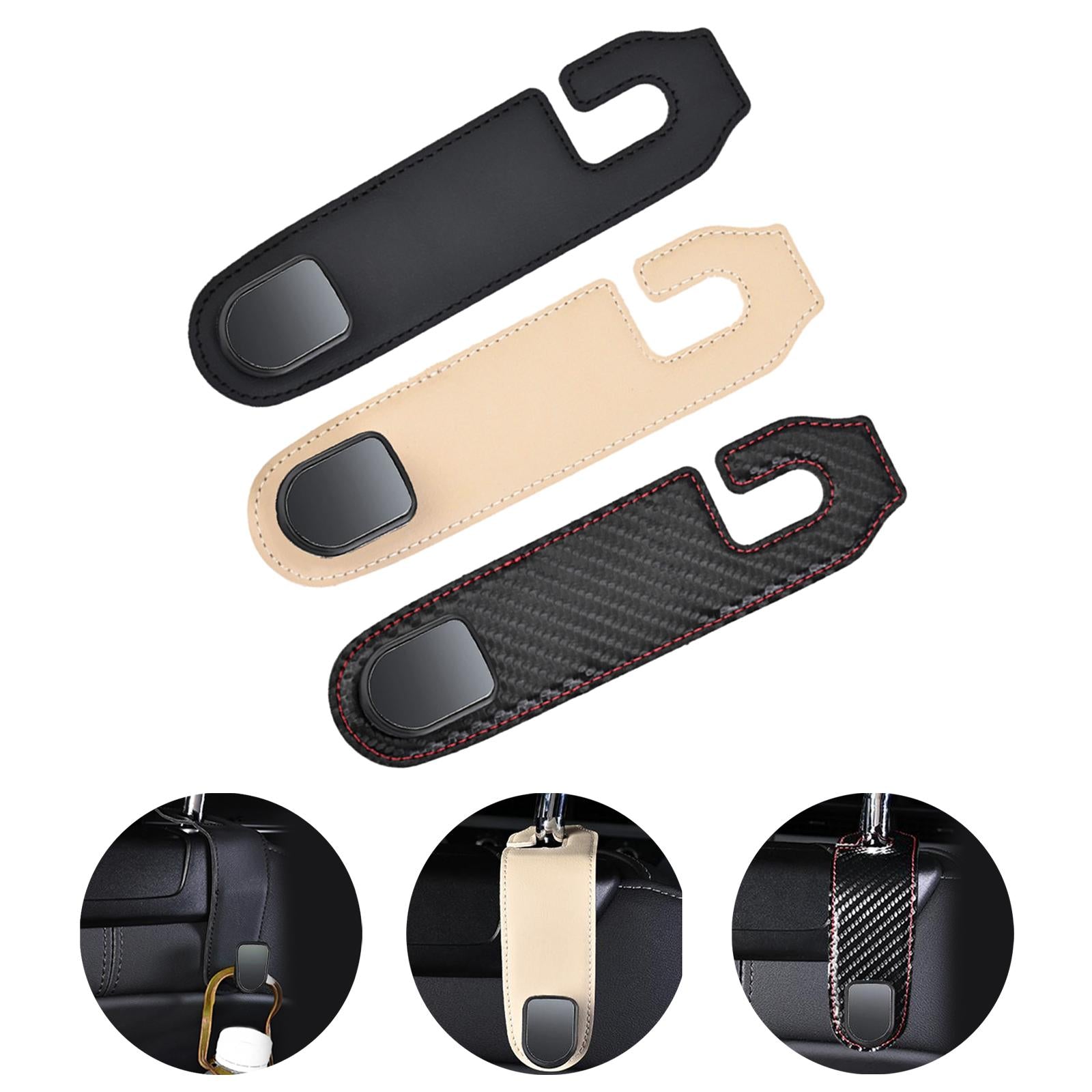 Car Seat Headrest Hook Multipurpose Portable for Umbrellas Coats Purses Black