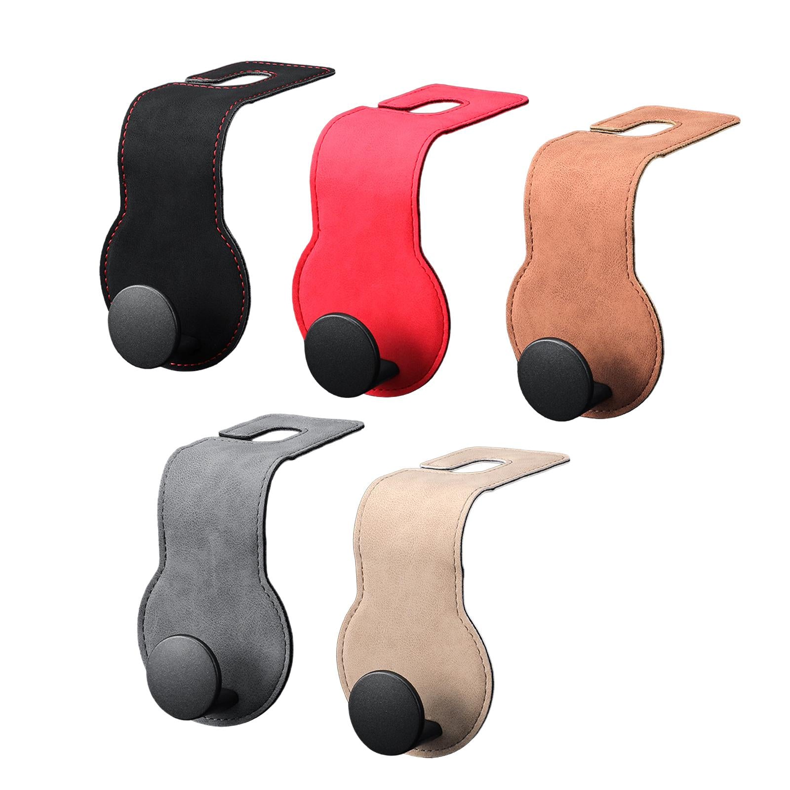 4xHanger Interior Organizer Rear Seat Back Hook for Toys Grocery Bag Coat Black