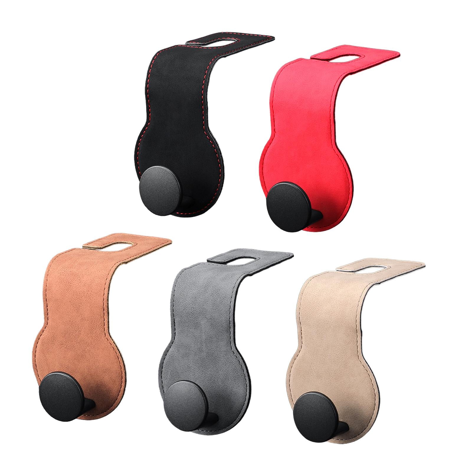 4xHanger Interior Organizer Rear Seat Back Hook for Toys Grocery Bag Coat Black