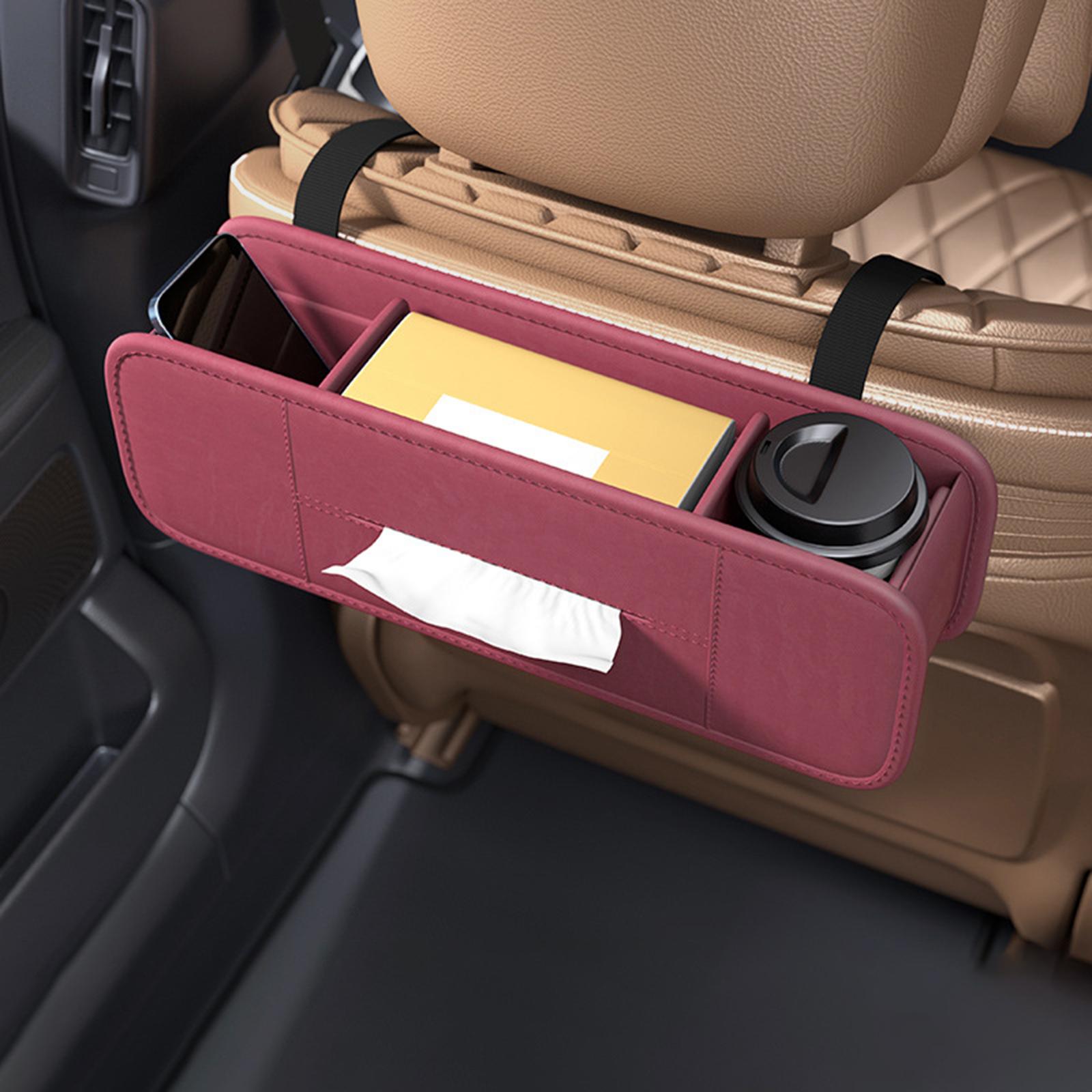 Car Seat Back Organizer Stylish Waterproof Seat Back Organizer Tissue Holder red