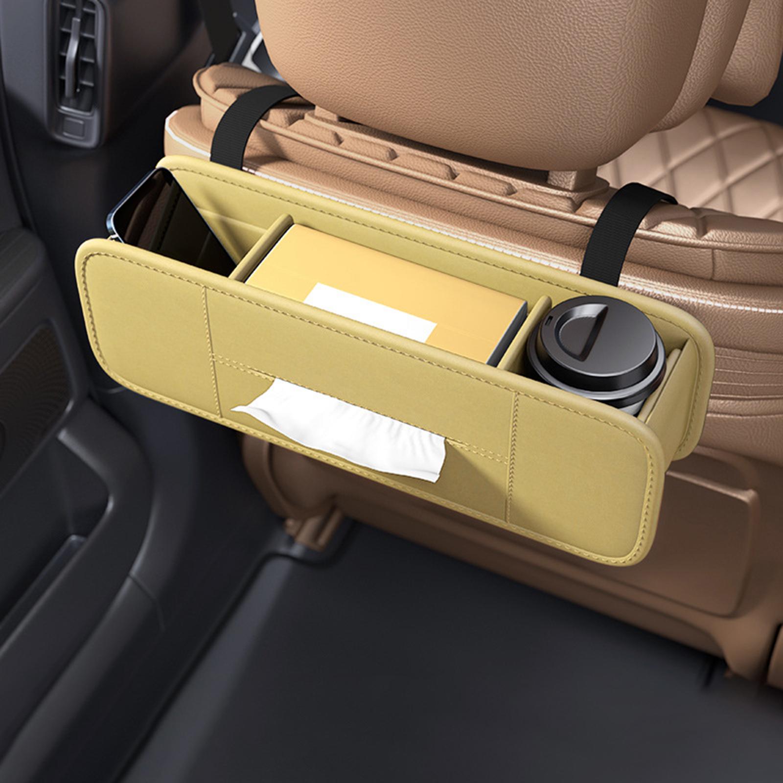 Car Seat Back Organizer Stylish Waterproof Seat Back Organizer Tissue Holder yellow