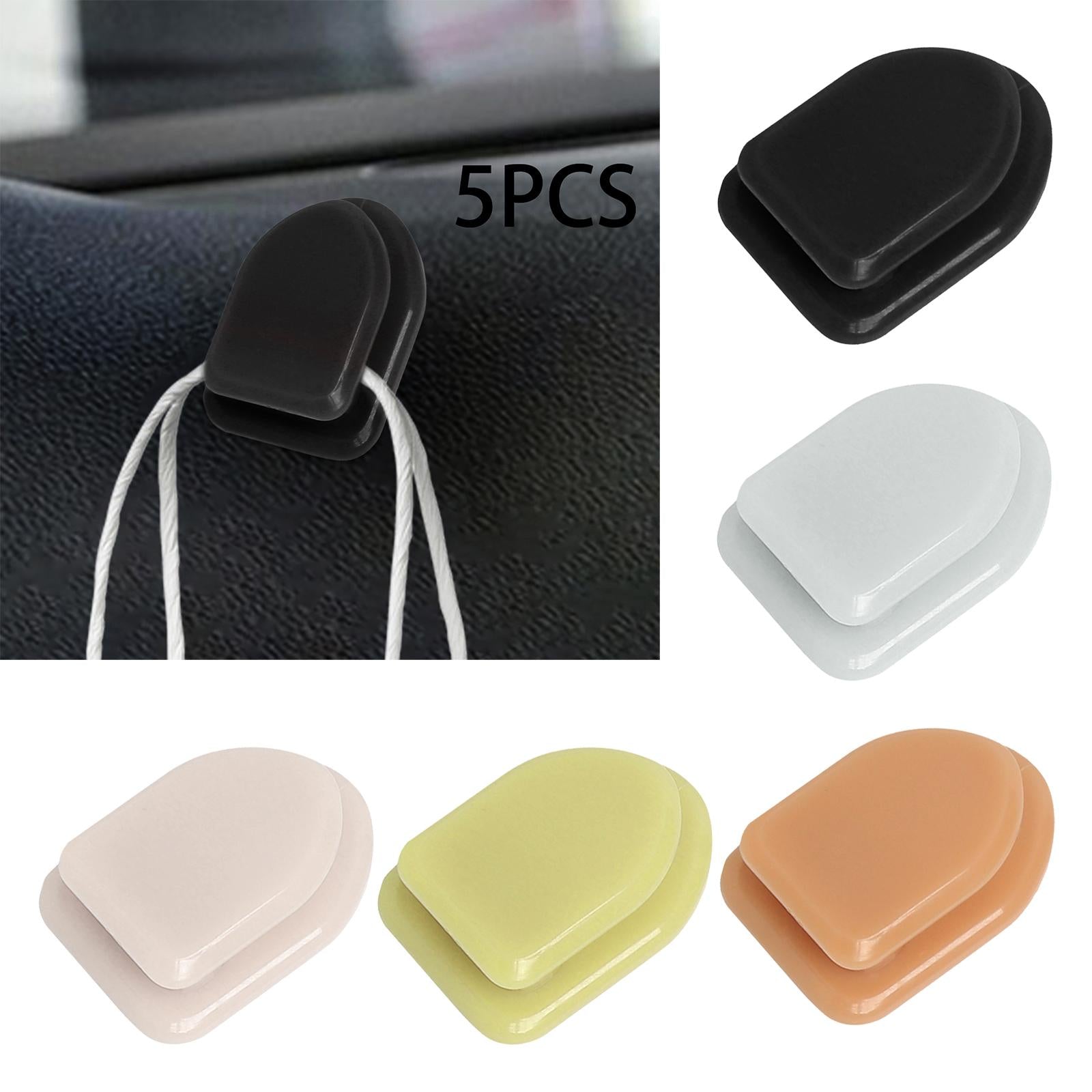 5Pcs Car Mini Hooks USB Cable Organizer Hanger for Cable Keys Headphone Black