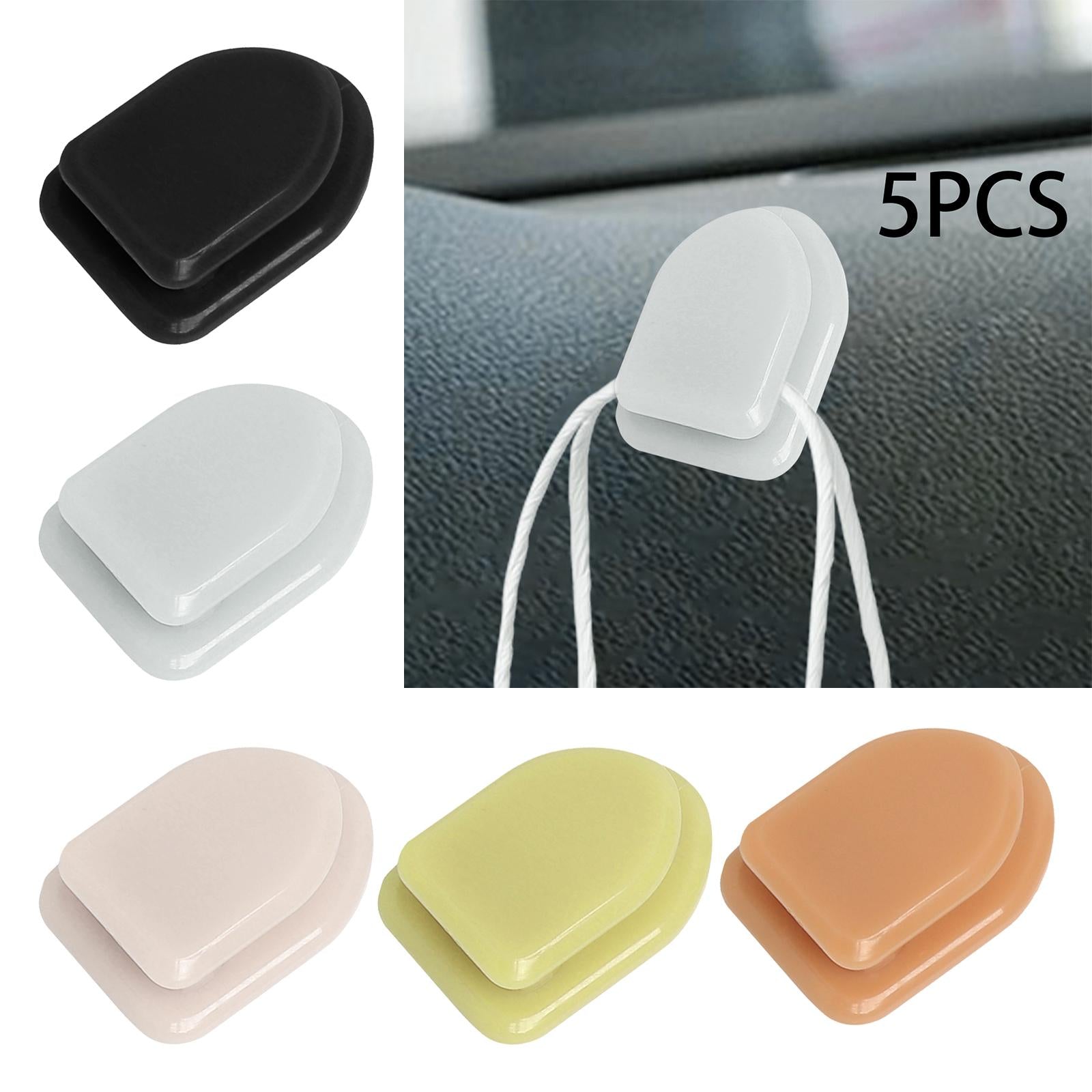 5Pcs Car Mini Hooks USB Cable Organizer Hanger for Cable Keys Headphone Black