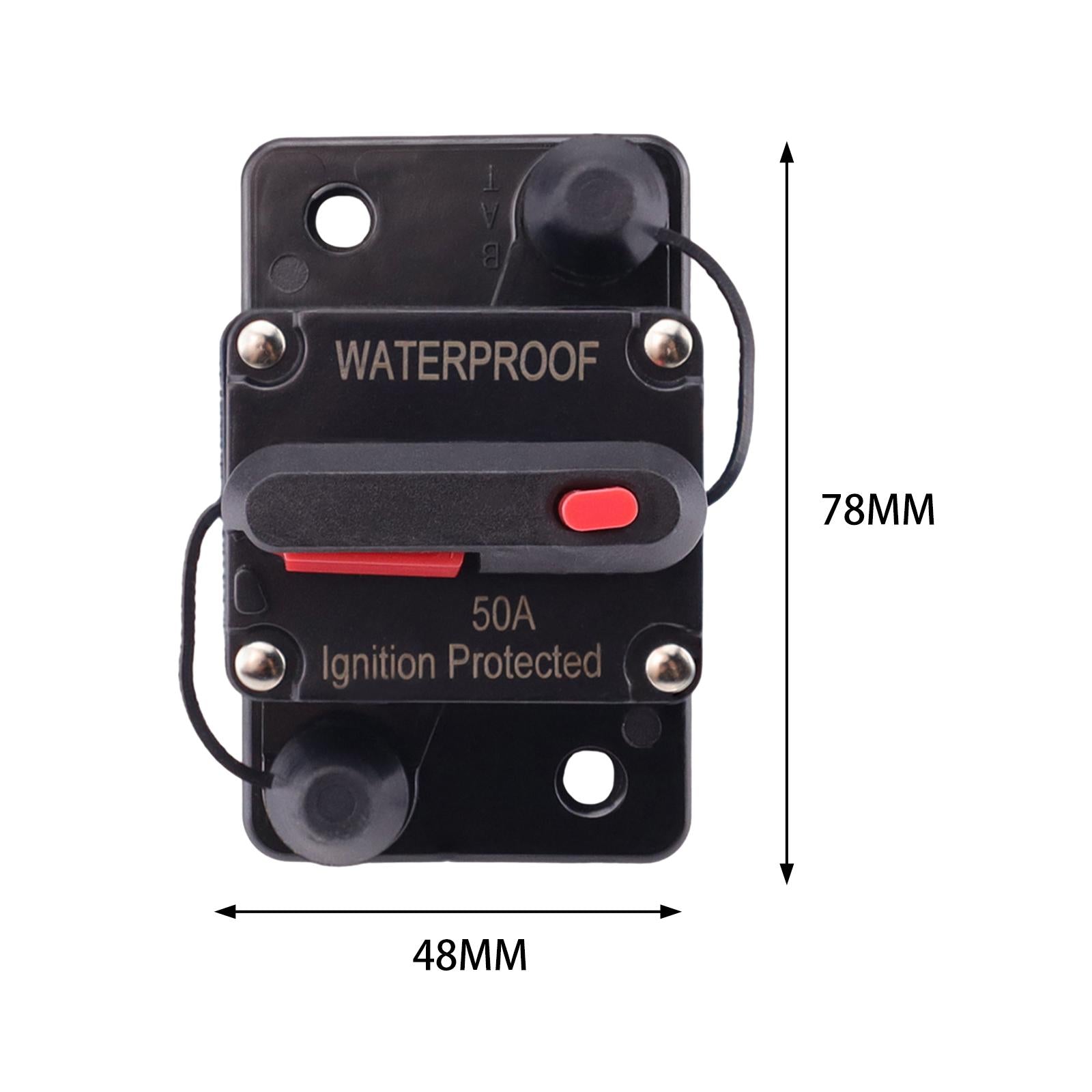 Marine Circuit Breaker with Manual Reset 12V-48V DC for RV Trolling ATV 50A