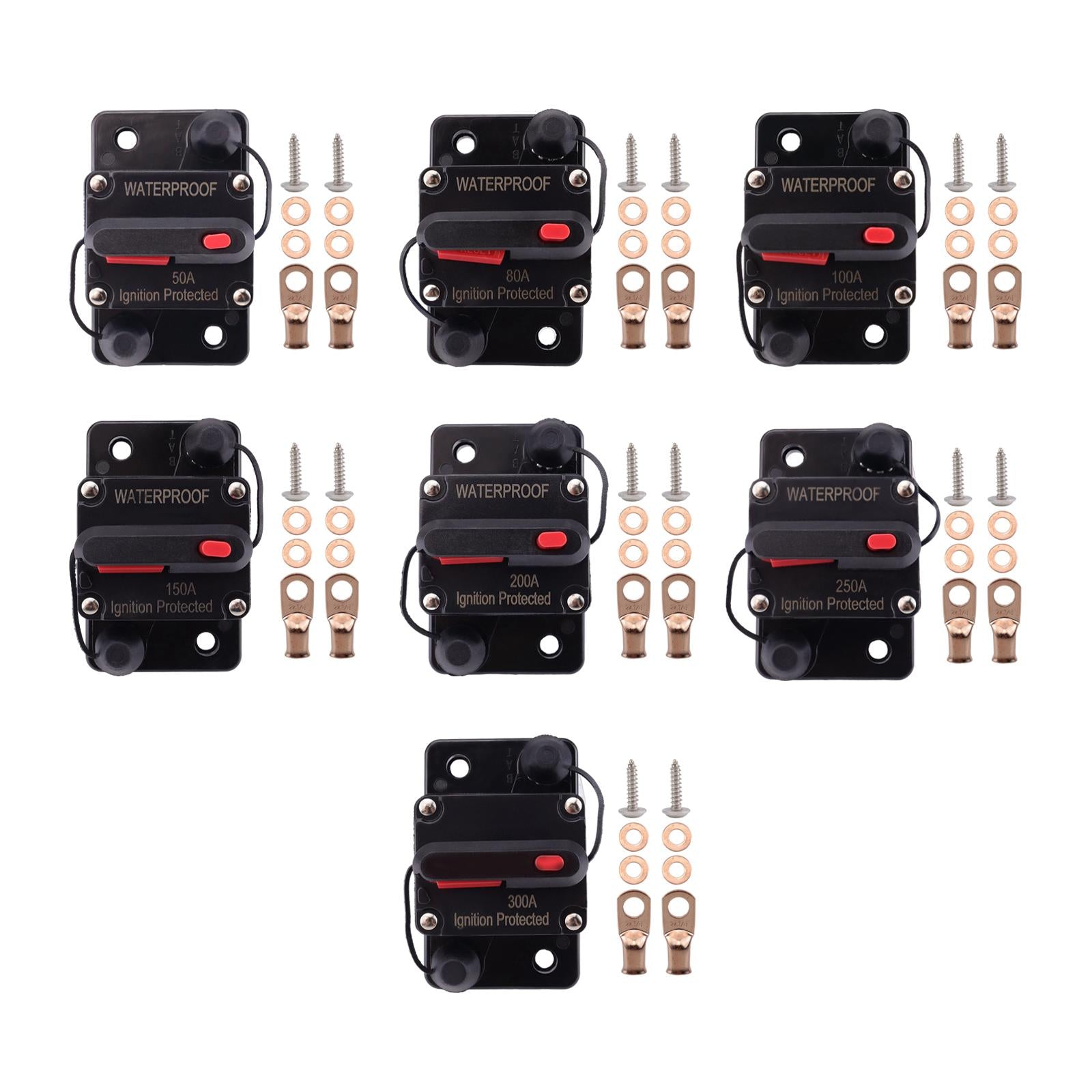 Marine Circuit Breaker with Manual Reset 12V-48V DC for RV Trolling ATV 50A