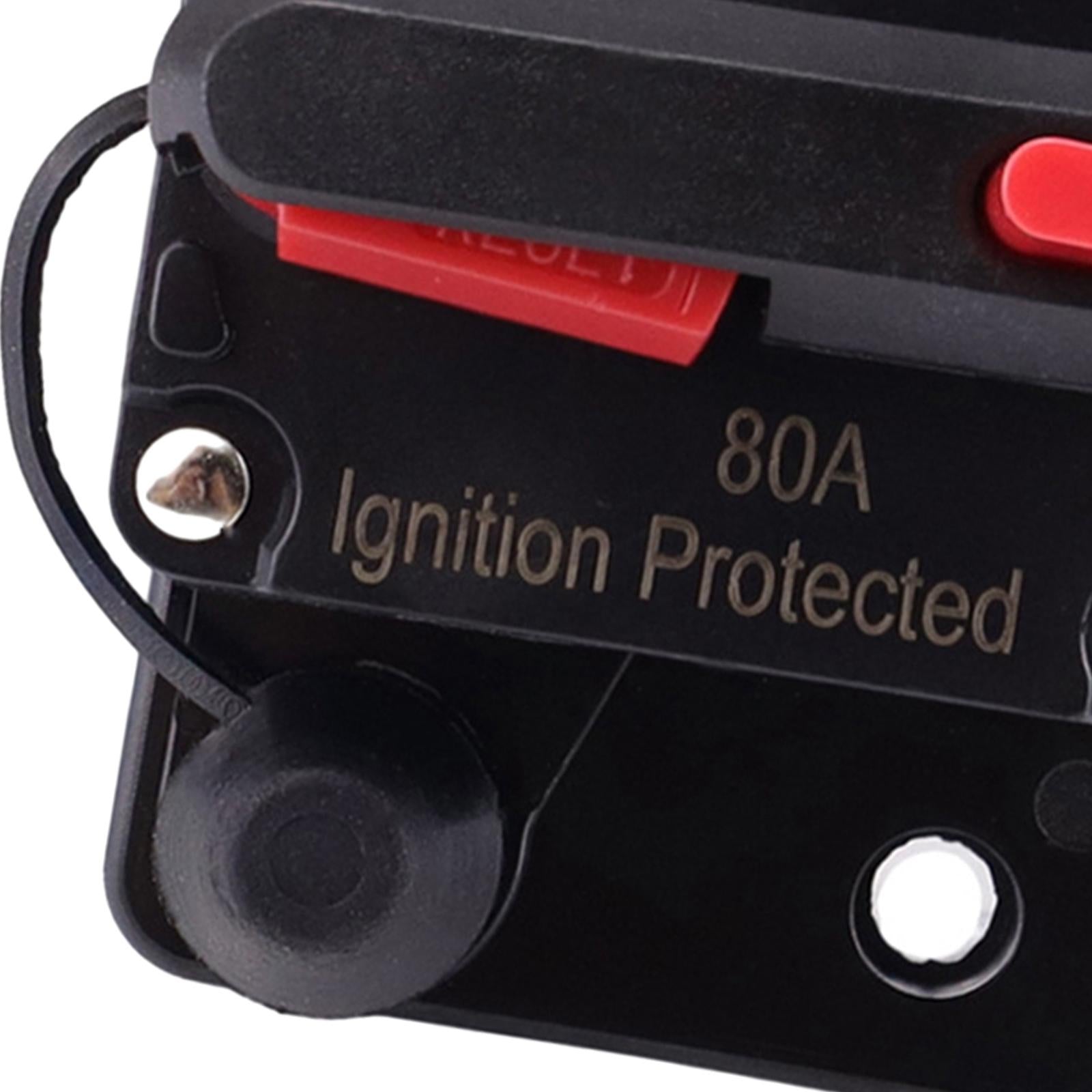 Marine Circuit Breaker with Manual Reset 12V-48V DC for RV Trolling ATV 80A