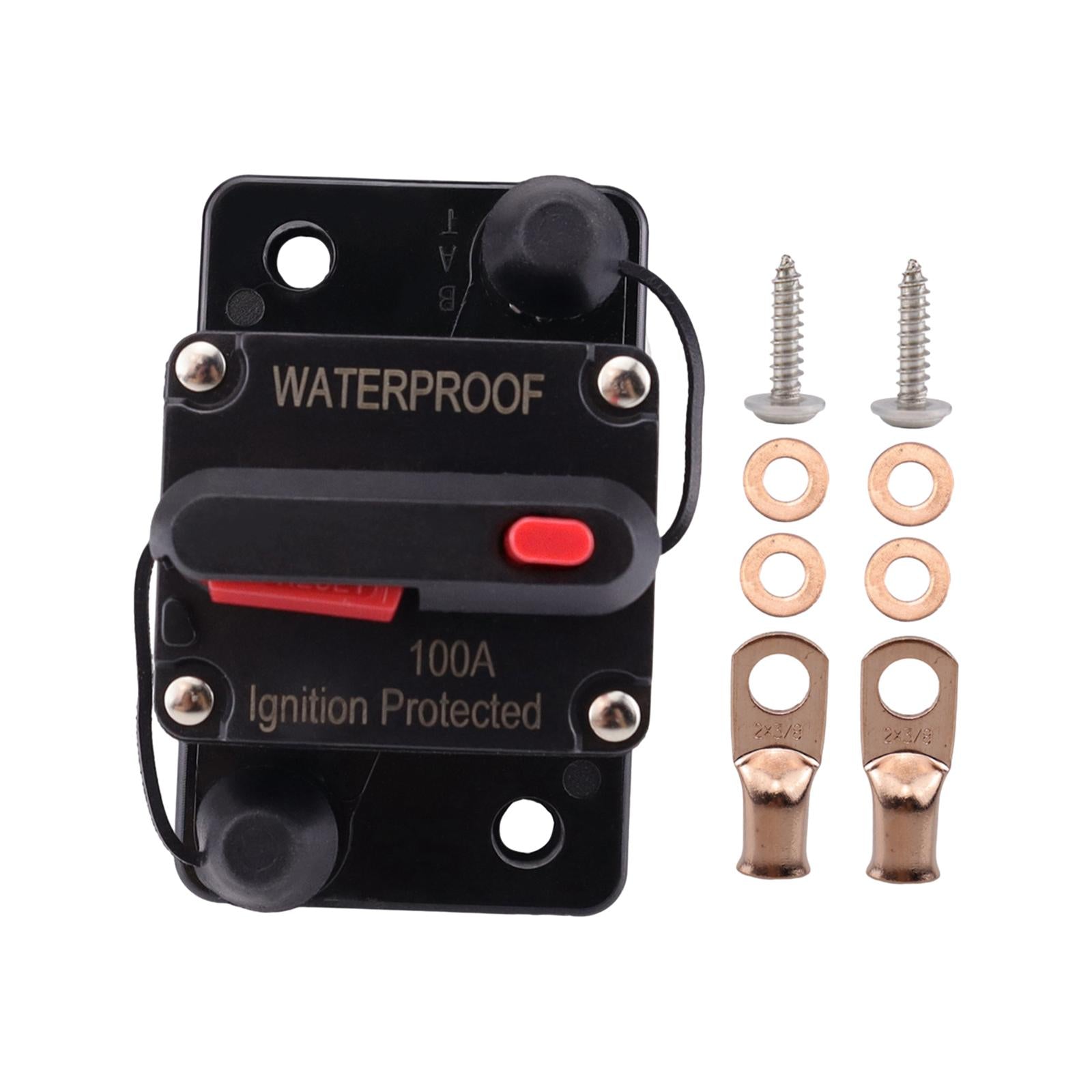 Marine Circuit Breaker with Manual Reset 12V-48V DC for RV Trolling ATV 100A
