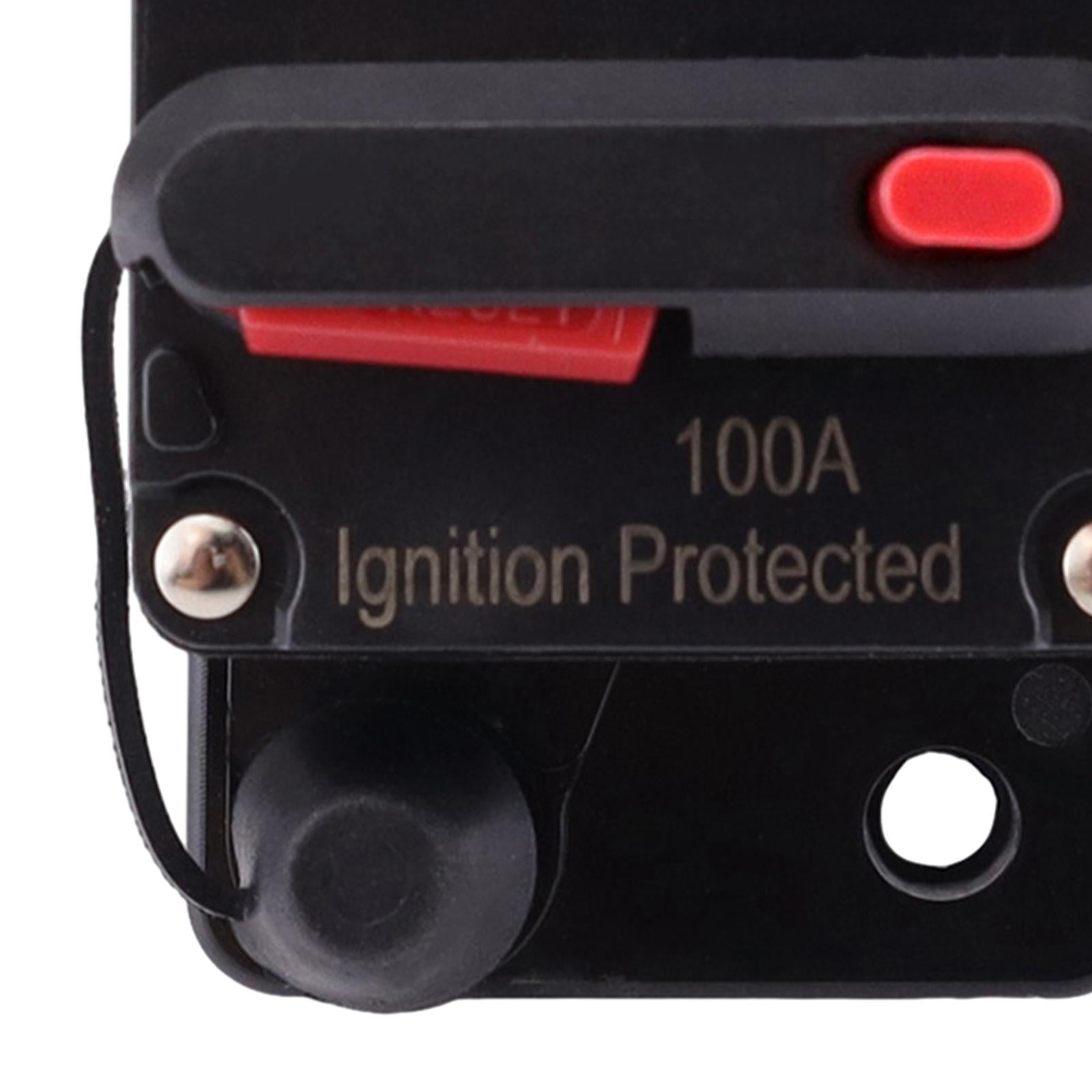 Marine Circuit Breaker with Manual Reset 12V-48V DC for RV Trolling ATV 100A