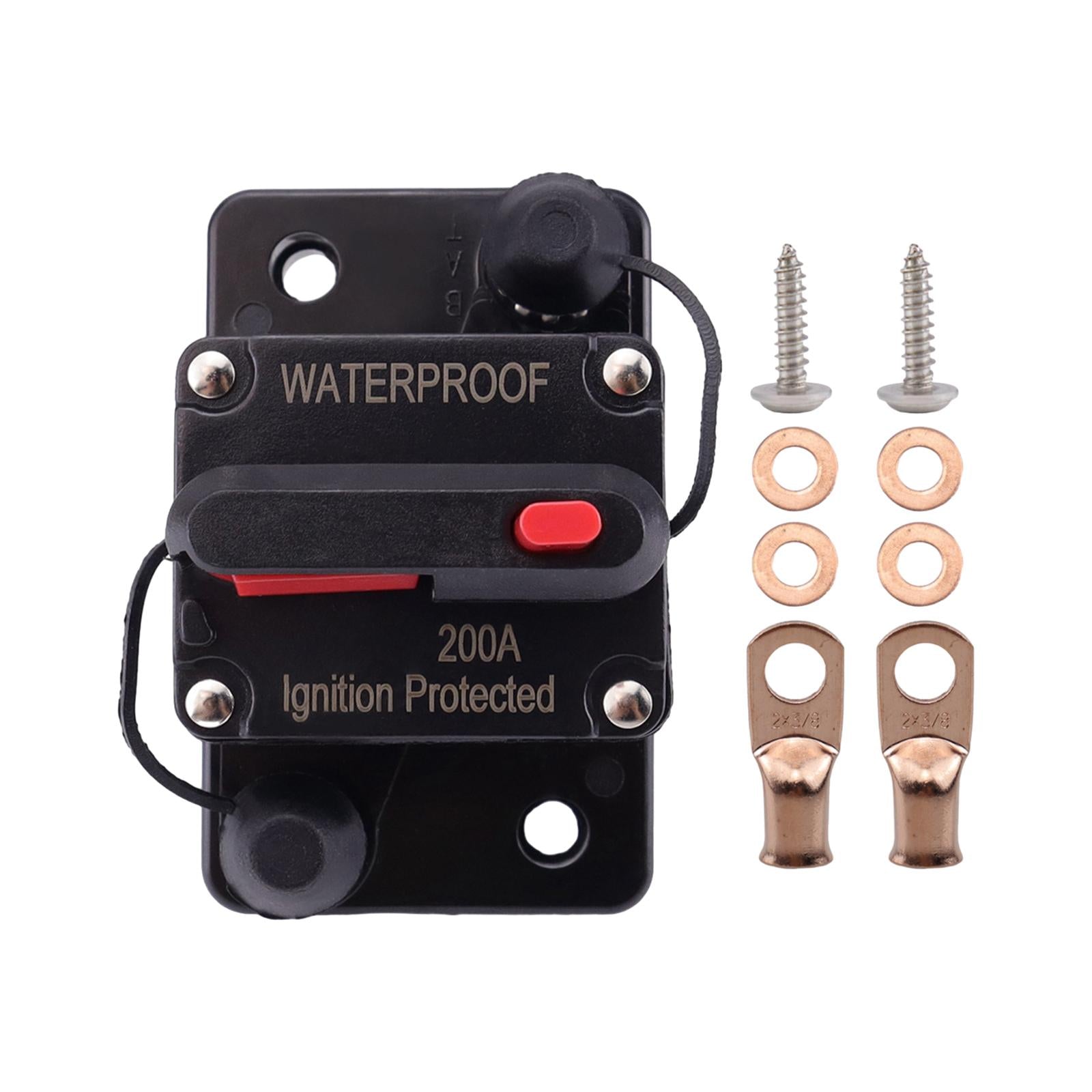 Marine Circuit Breaker with Manual Reset 12V-48V DC for RV Trolling ATV 200A