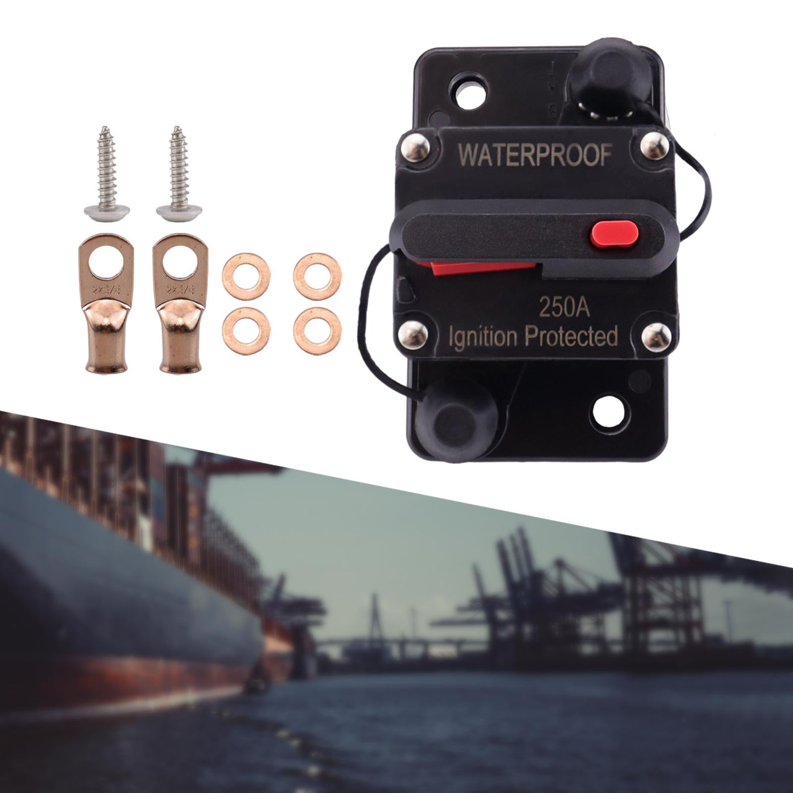 Marine Circuit Breaker with Manual Reset 12V-48V DC for RV Trolling ATV 250A