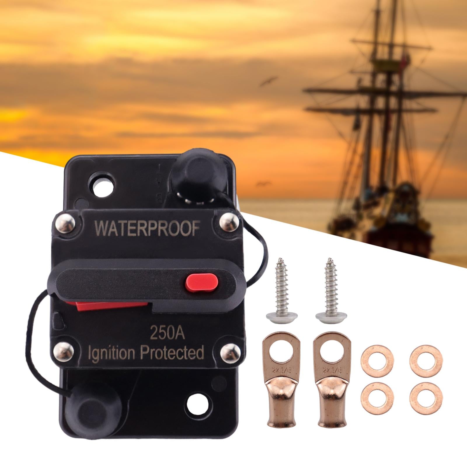 Marine Circuit Breaker with Manual Reset 12V-48V DC for RV Trolling ATV 250A