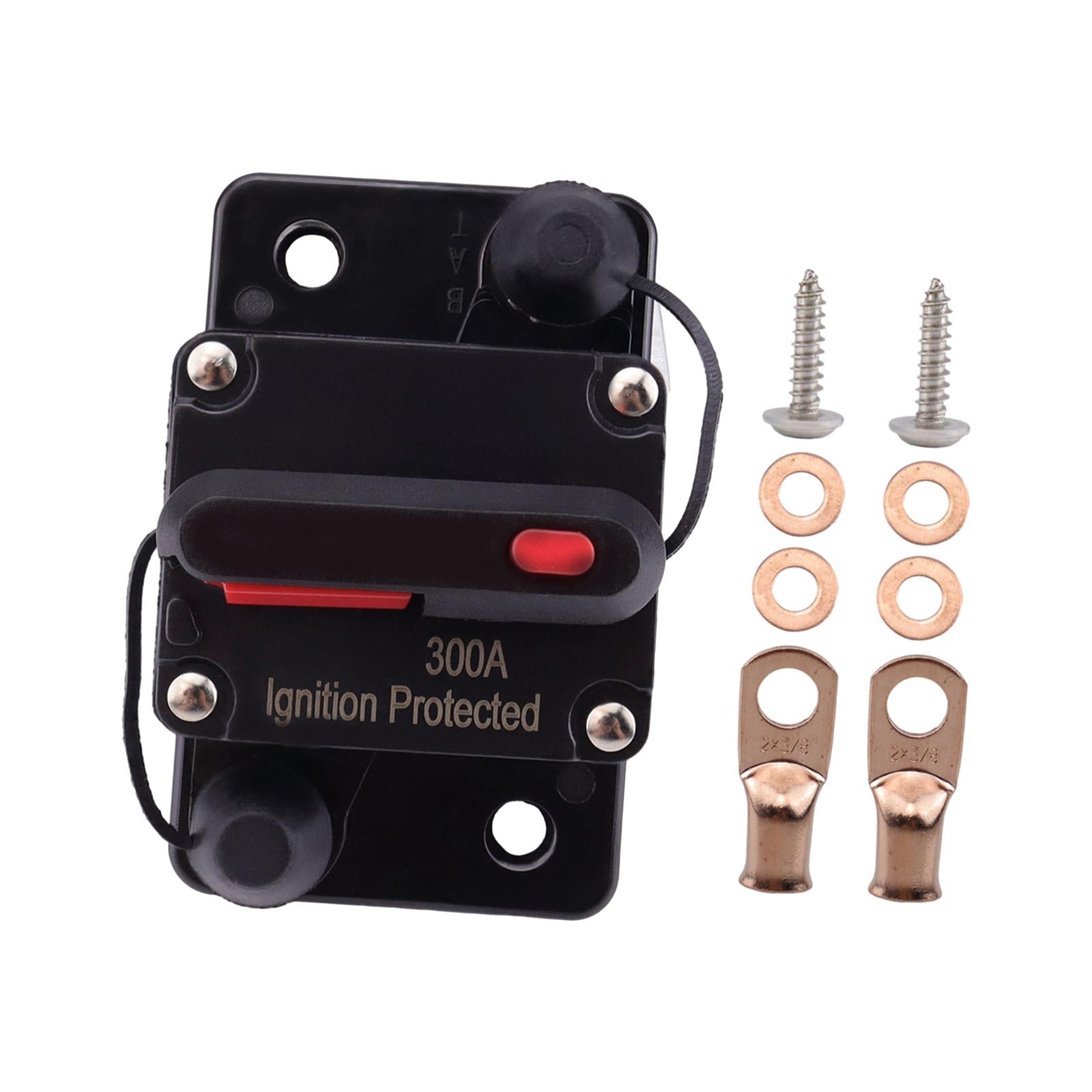 Marine Circuit Breaker with Manual Reset 12V-48V DC for RV Trolling ATV 300A