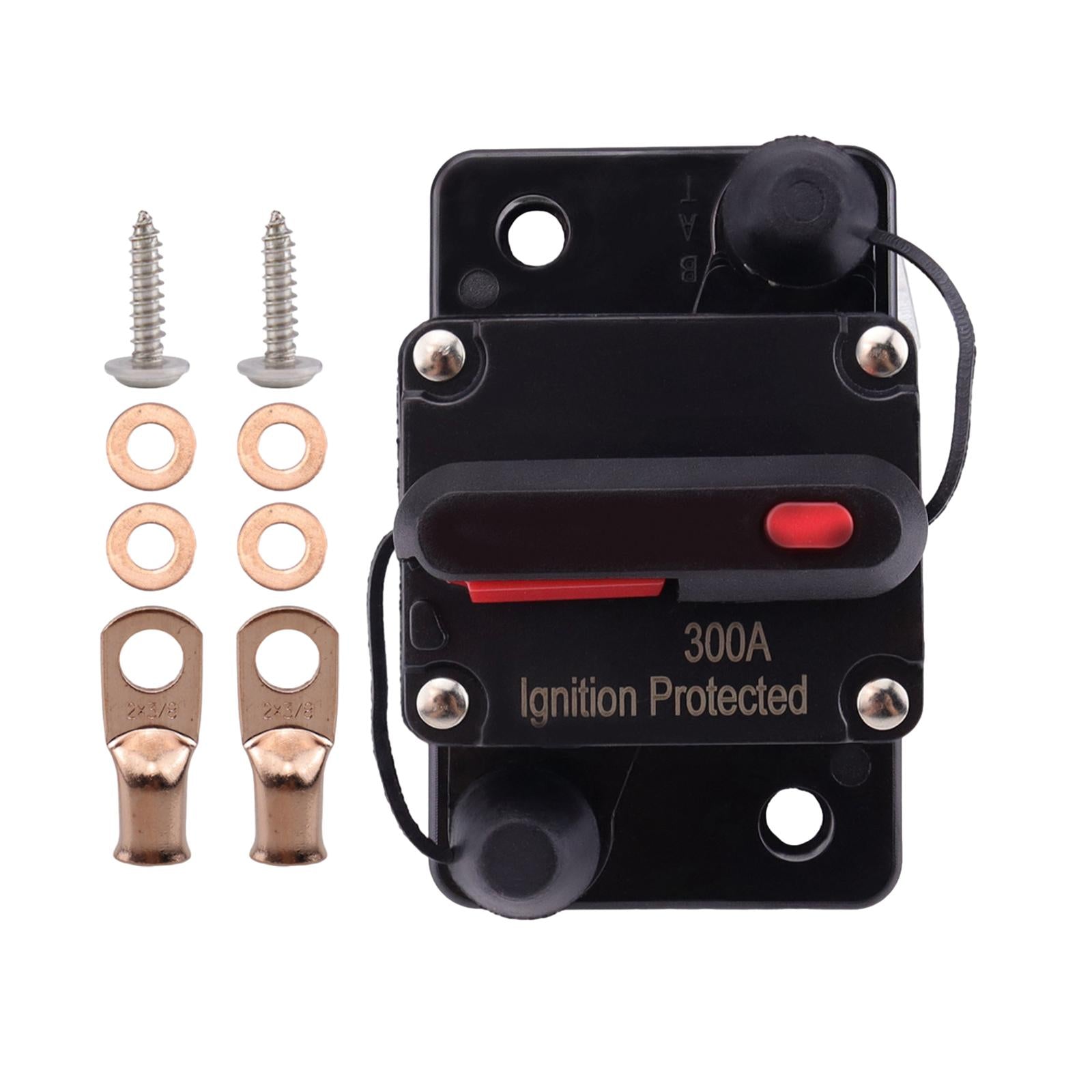 Marine Circuit Breaker with Manual Reset 12V-48V DC for RV Trolling ATV 300A