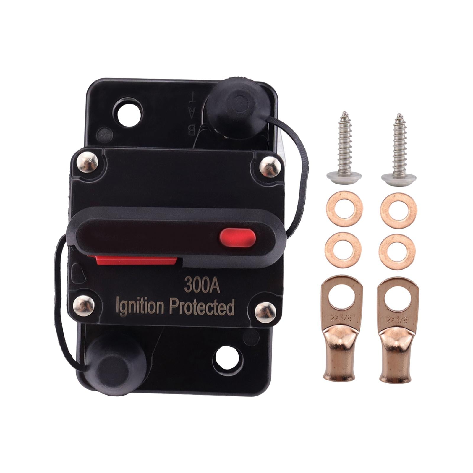 Marine Circuit Breaker with Manual Reset 12V-48V DC for RV Trolling ATV 300A