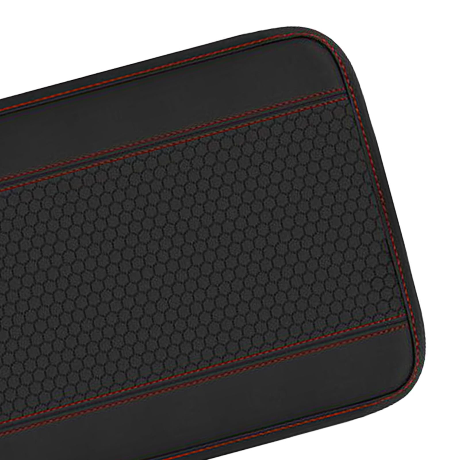 Car Center Console Armrest Cushion Elbow Rest Pad Car Armrest Box Cover Black Red