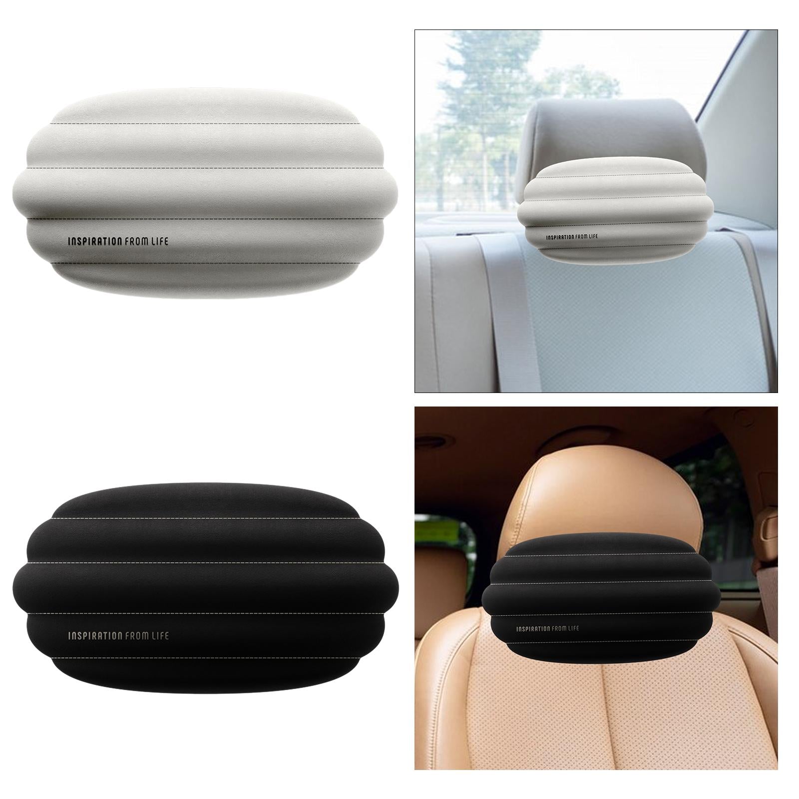 Air Headrest Pillow Interior Accessories Memory Foam Soft Seat Back Pillow Beige
