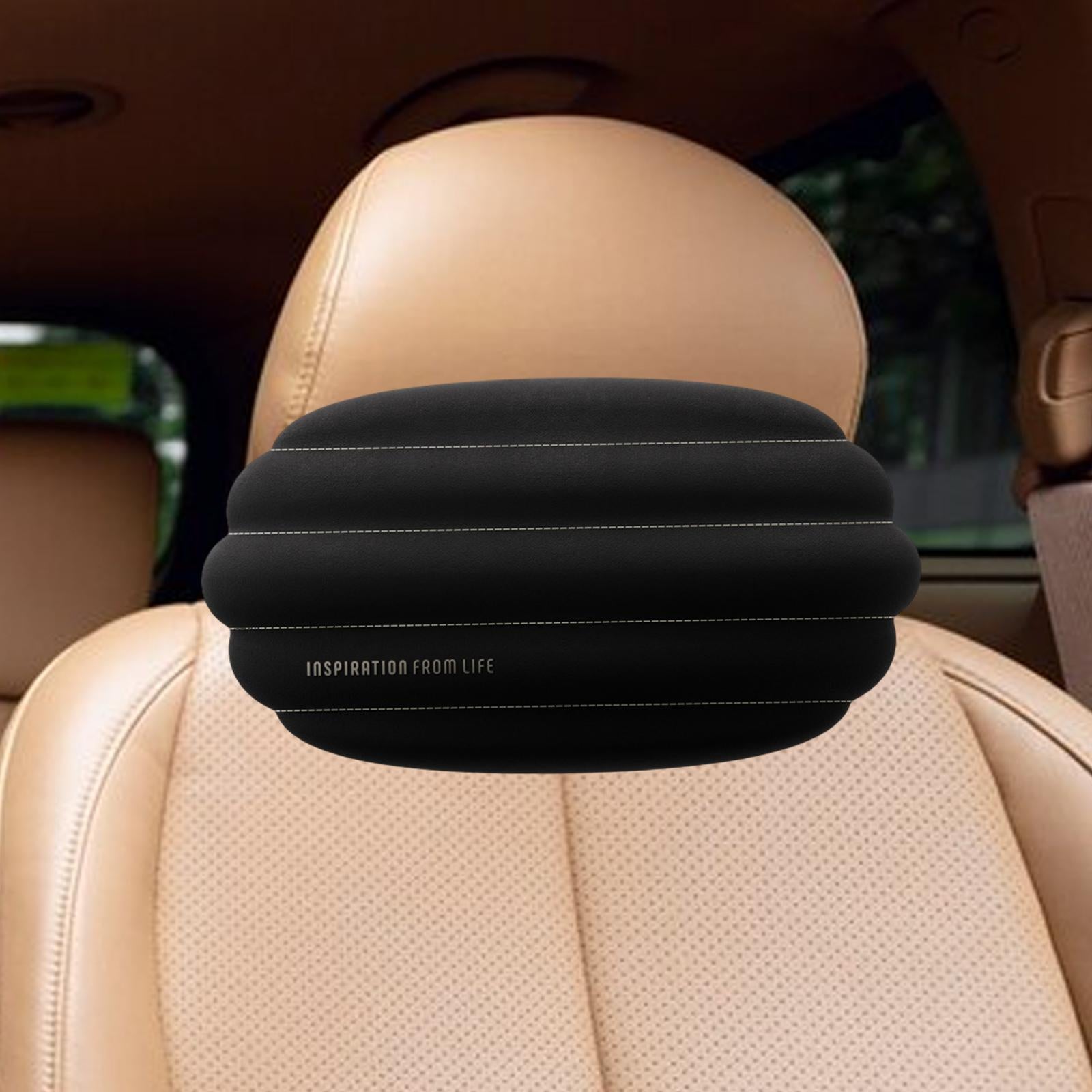 Air Headrest Pillow Interior Accessories Memory Foam Soft Seat Back Pillow Black