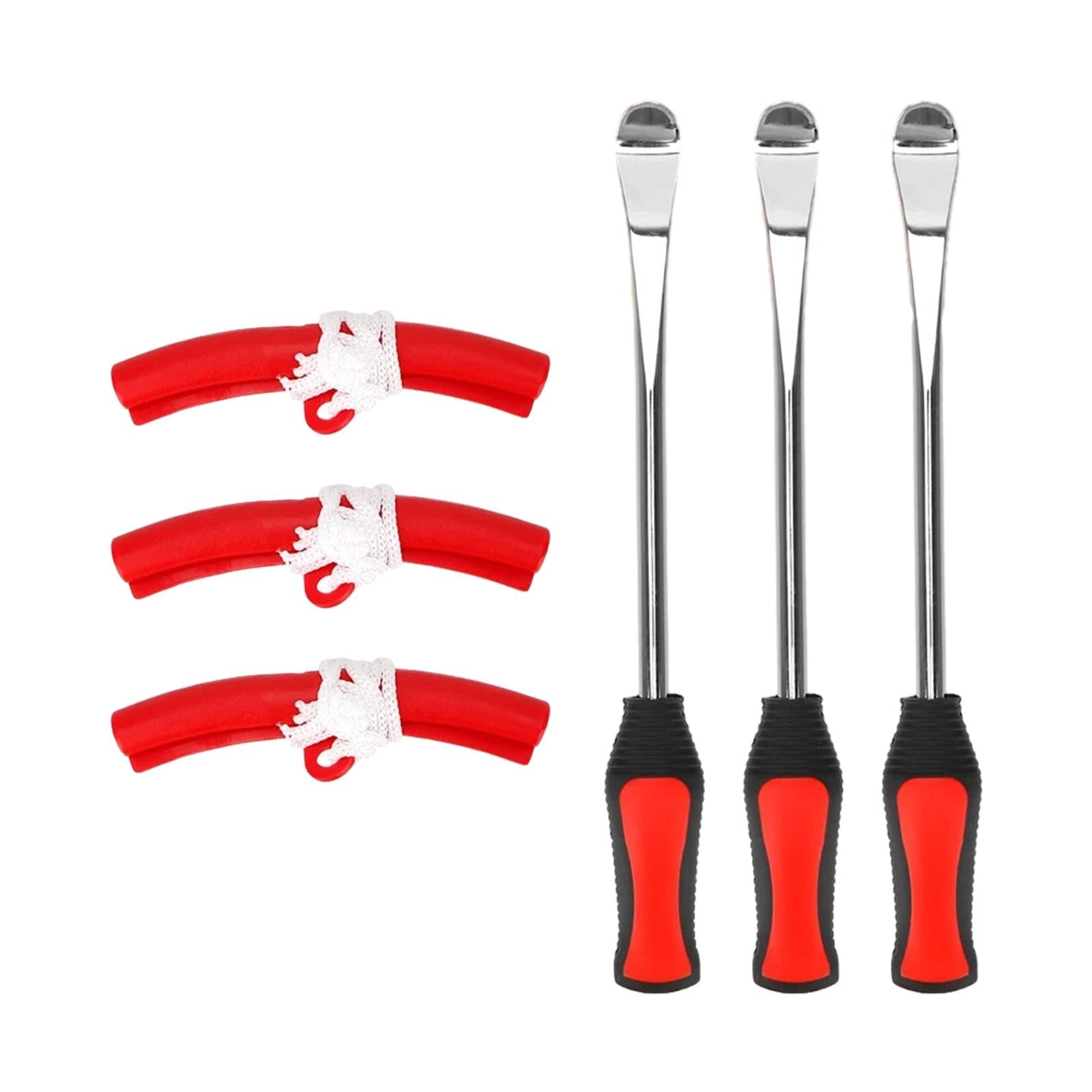 3 Pieces Tire Spoon Lever Motorcycle Tire Changing Tools Bike Tire Lever Set Red