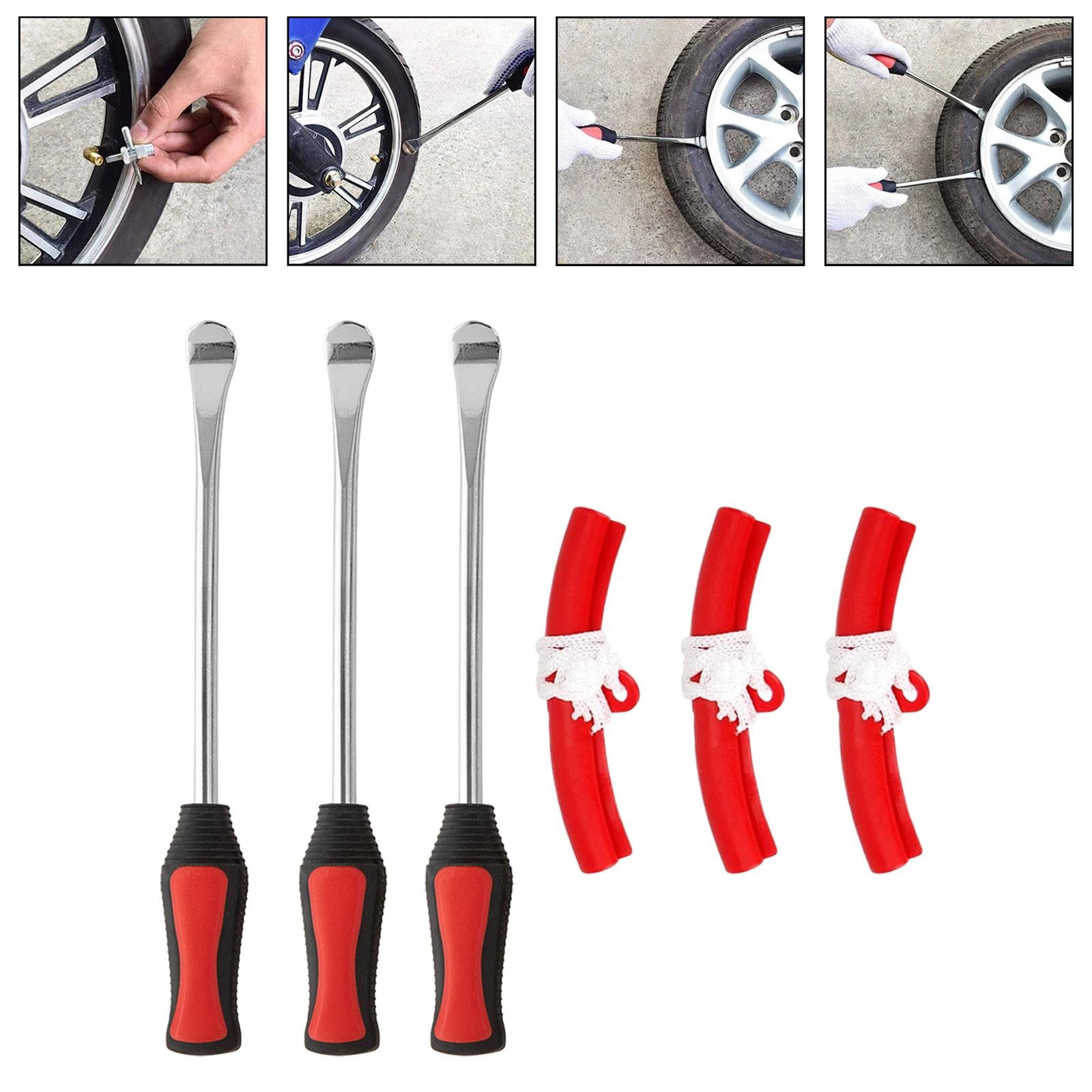 3 Pieces Tire Spoon Lever Motorcycle Tire Changing Tools Bike Tire Lever Set Red