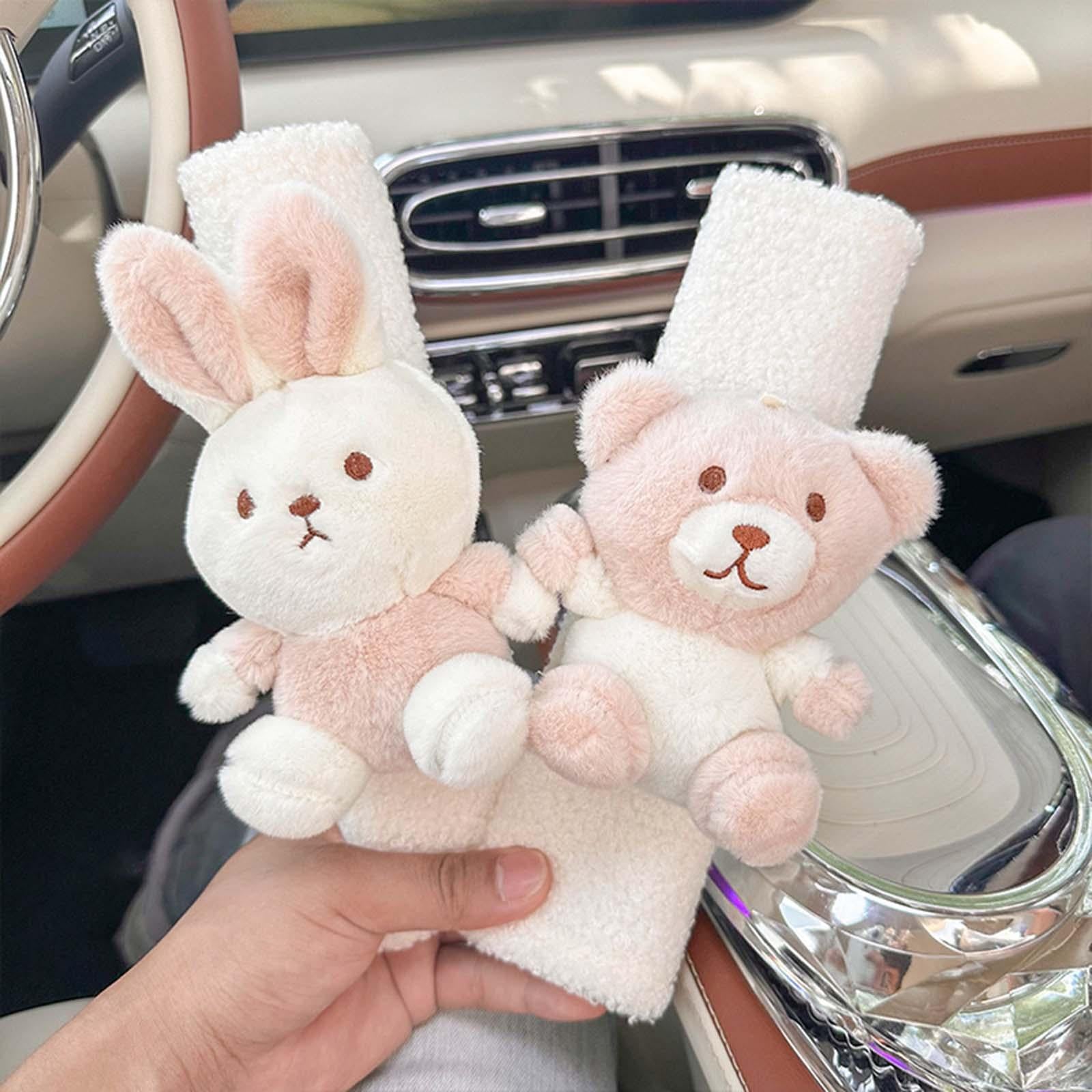 3xCar Seat Belt Strap Cover Auto Seat Belt Cover for All Cars Women Girls Bear