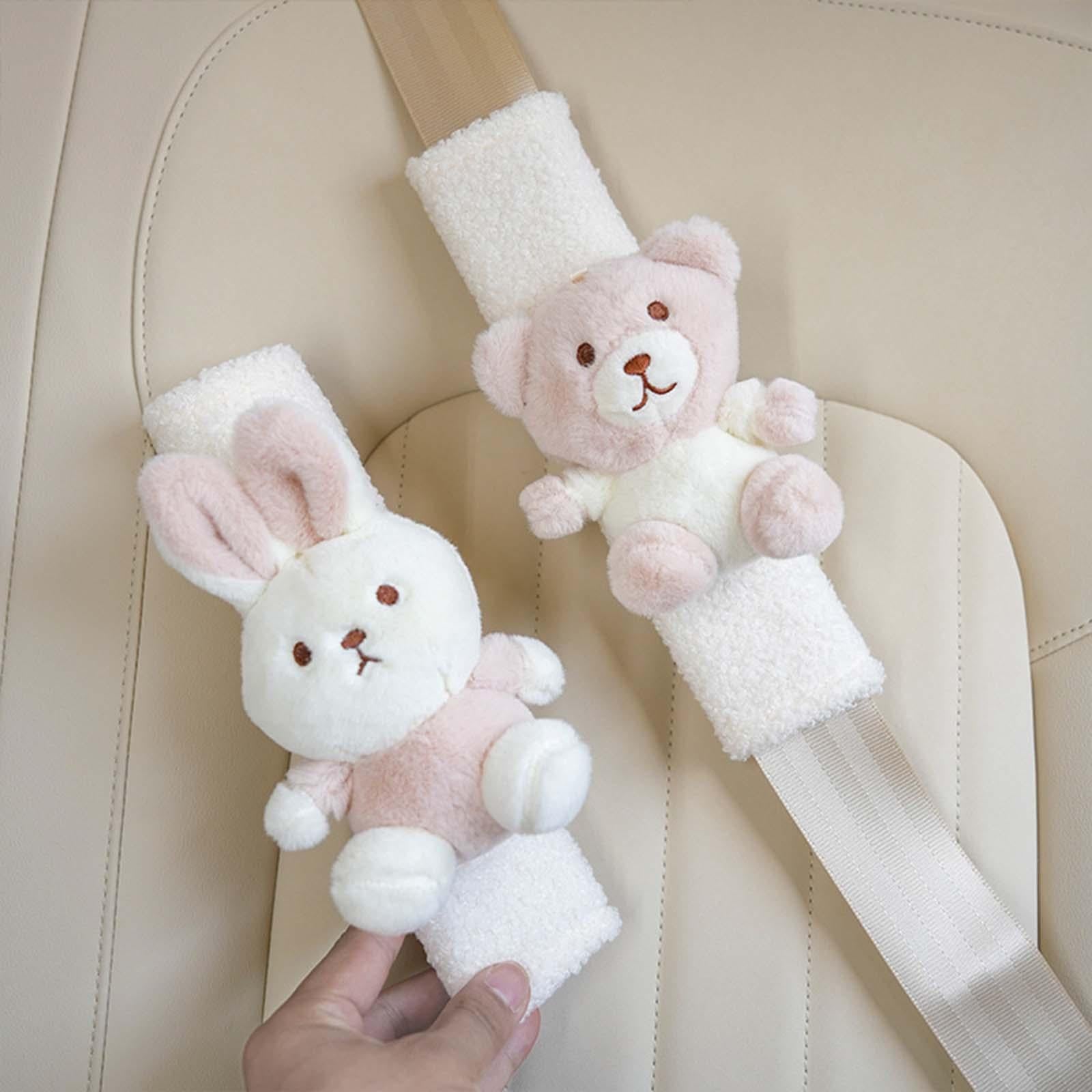 3xCar Seat Belt Strap Cover Auto Seat Belt Cover for All Cars Women Girls Bear