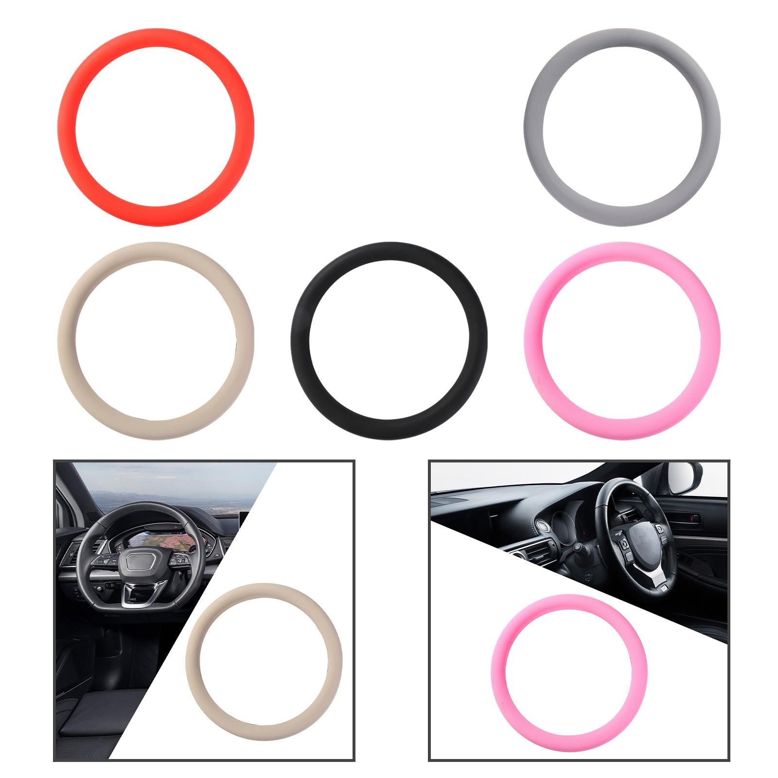 Car Steering Wheel Cover Auto Decoration Covers Comfortable Protective Cover Red