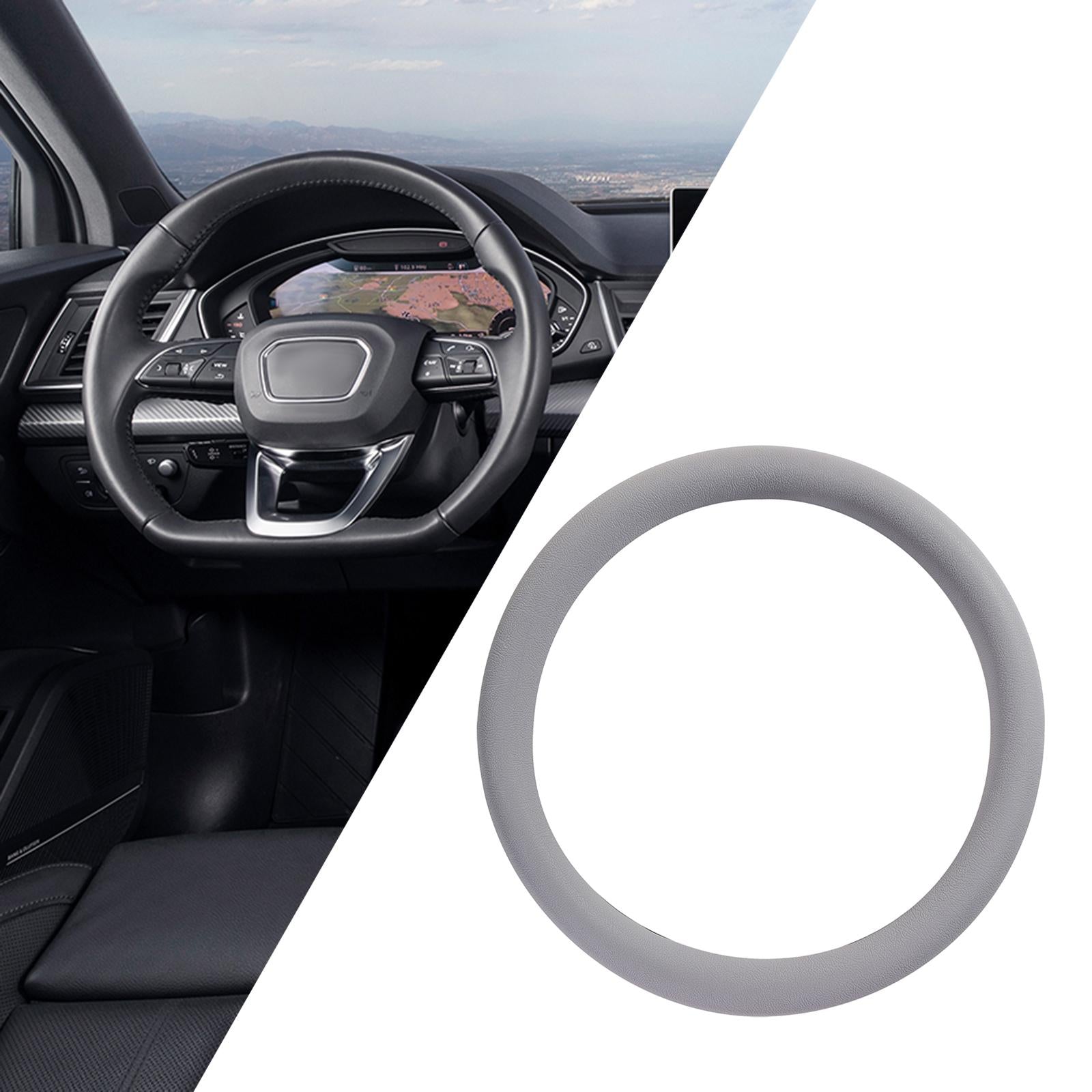Car Steering Wheel Cover Auto Decoration Covers Comfortable Protective Cover Gray