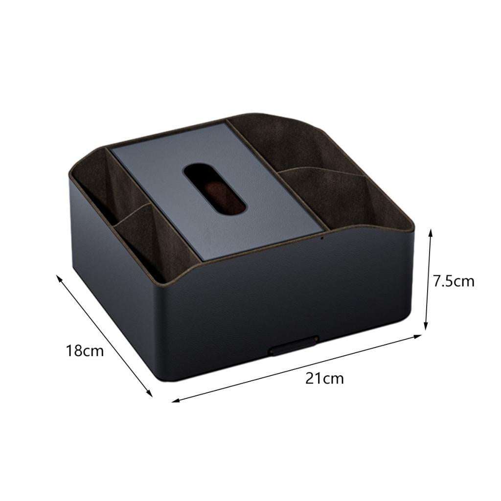 Car Center Console Organizer Black PU Leather for Card Sunglasses Phone